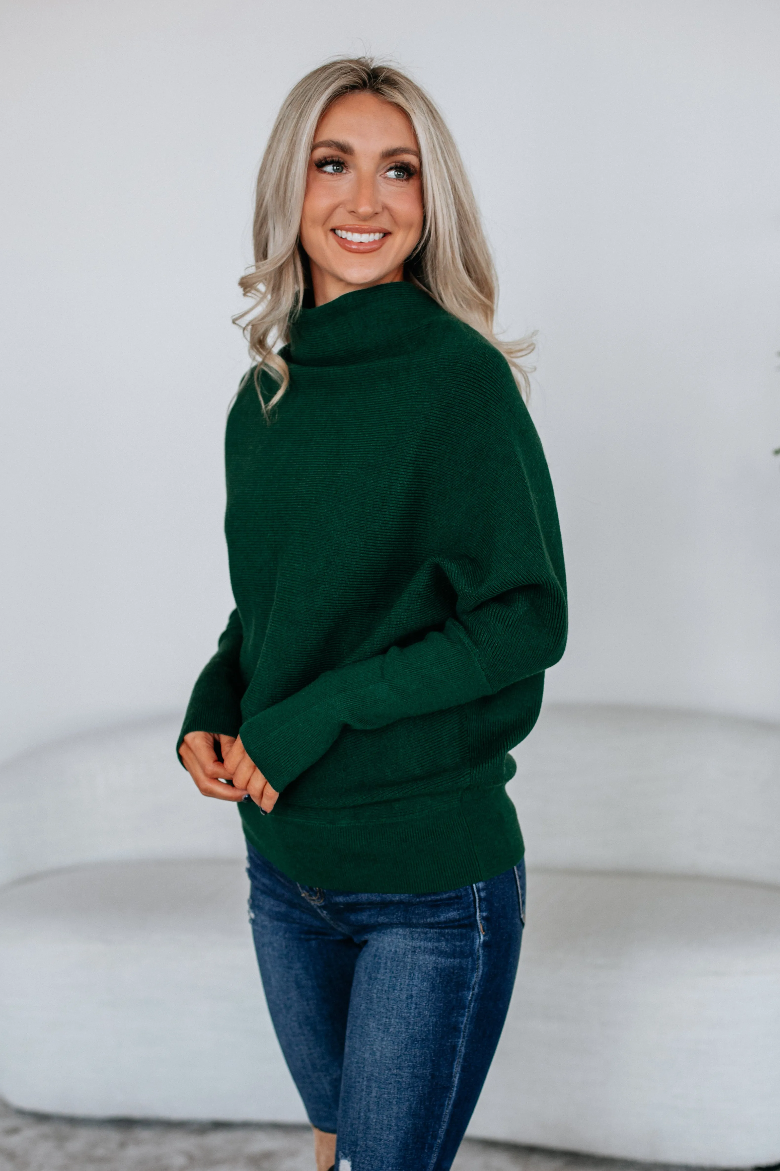 Daily Layer Gretchen Dolman Sweater - Hunter Green