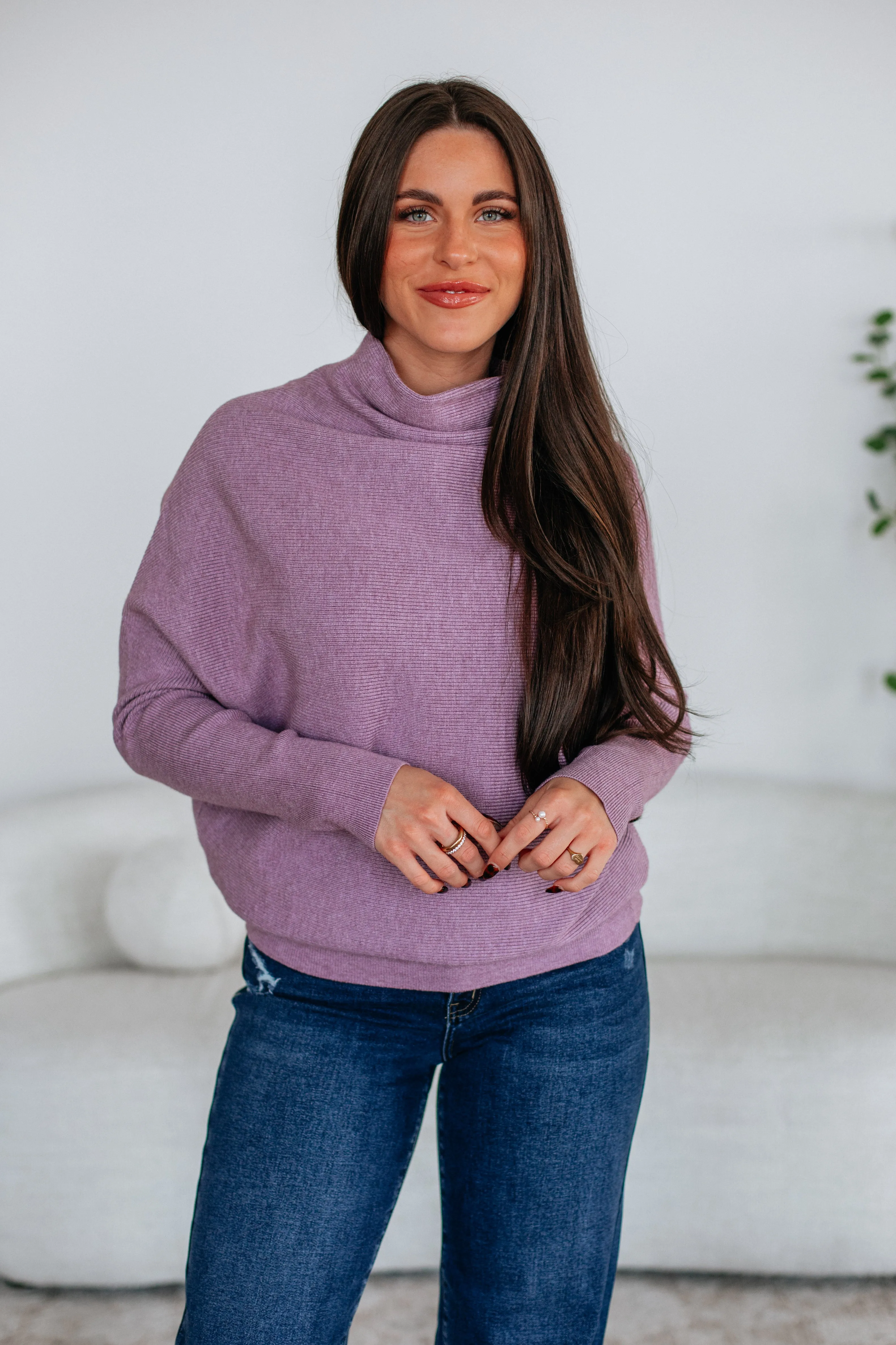 Gretchen Dolman Sweater - Lavender Versatile Casual Look