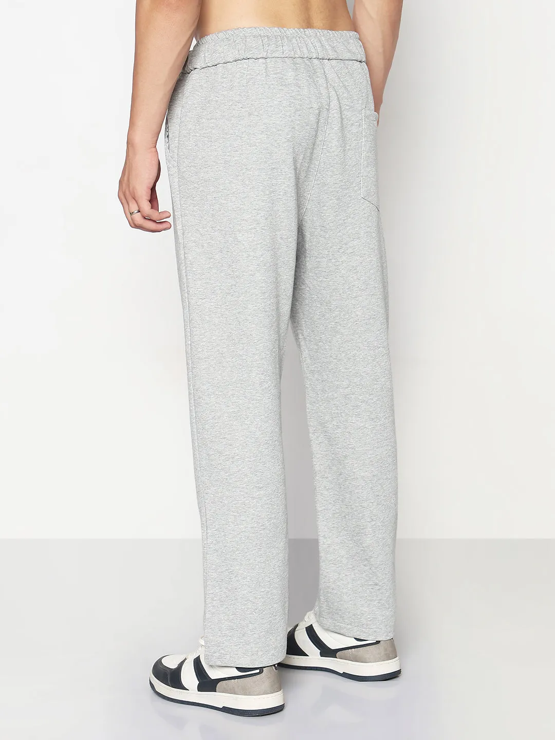 Effortless Style Men's Grey Relaxed Fit Trouser