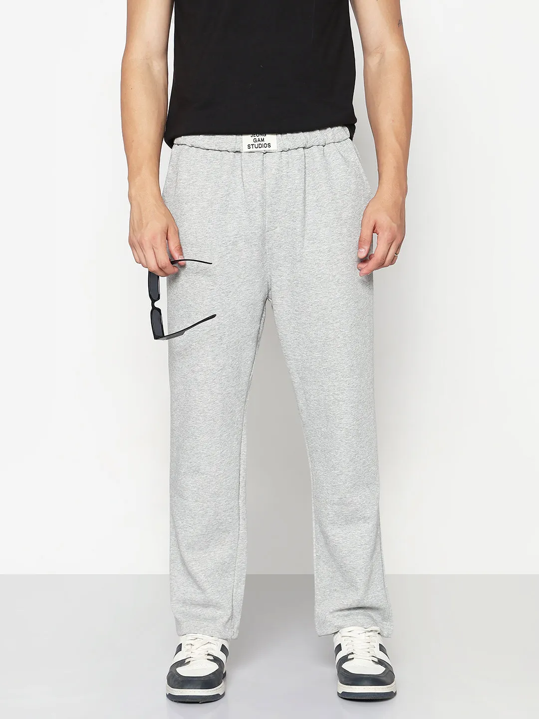 Light Waist Men's Grey Relaxed Fit Trouser