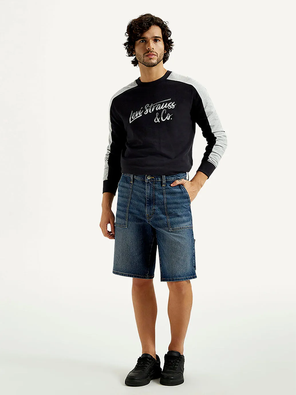 All Season Wear Men's Blue Solid Loose Fit Shorts
