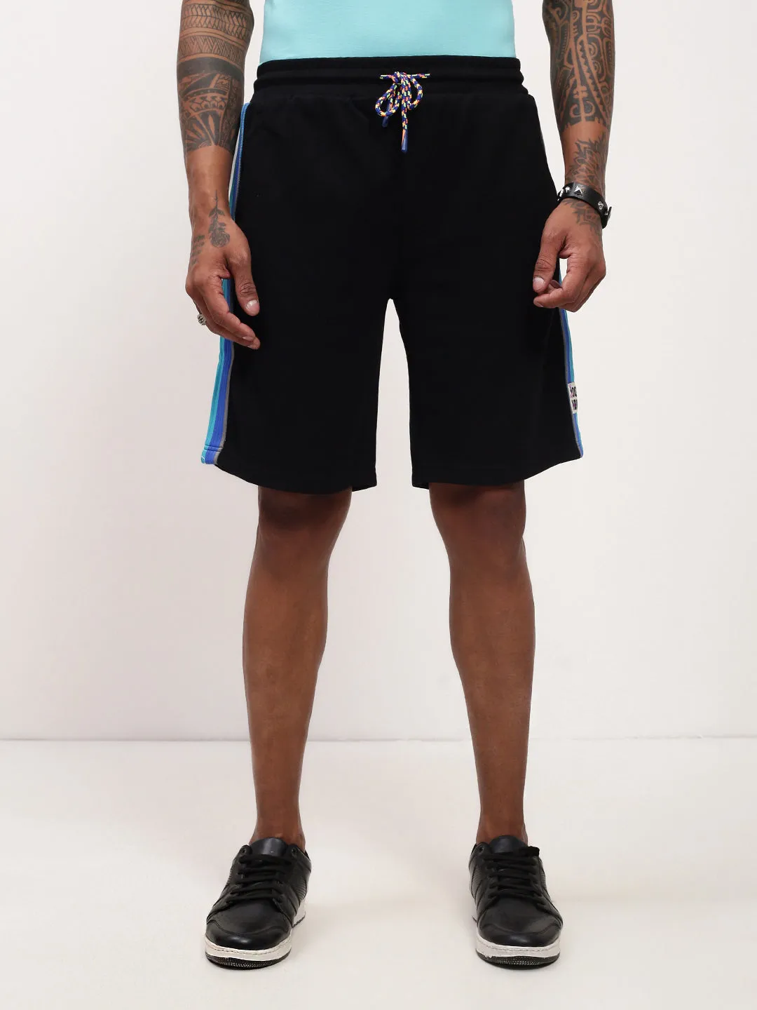Men's Black Mid-Rise Shorts Quick Fit Comfort Flexible Movement