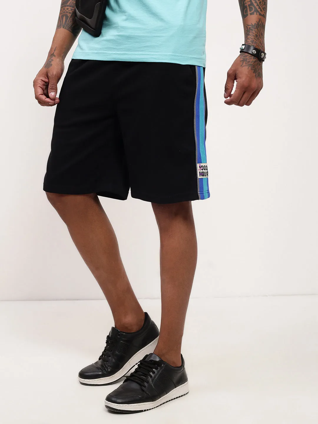 Layered Protection System Men's Black Mid-Rise Shorts