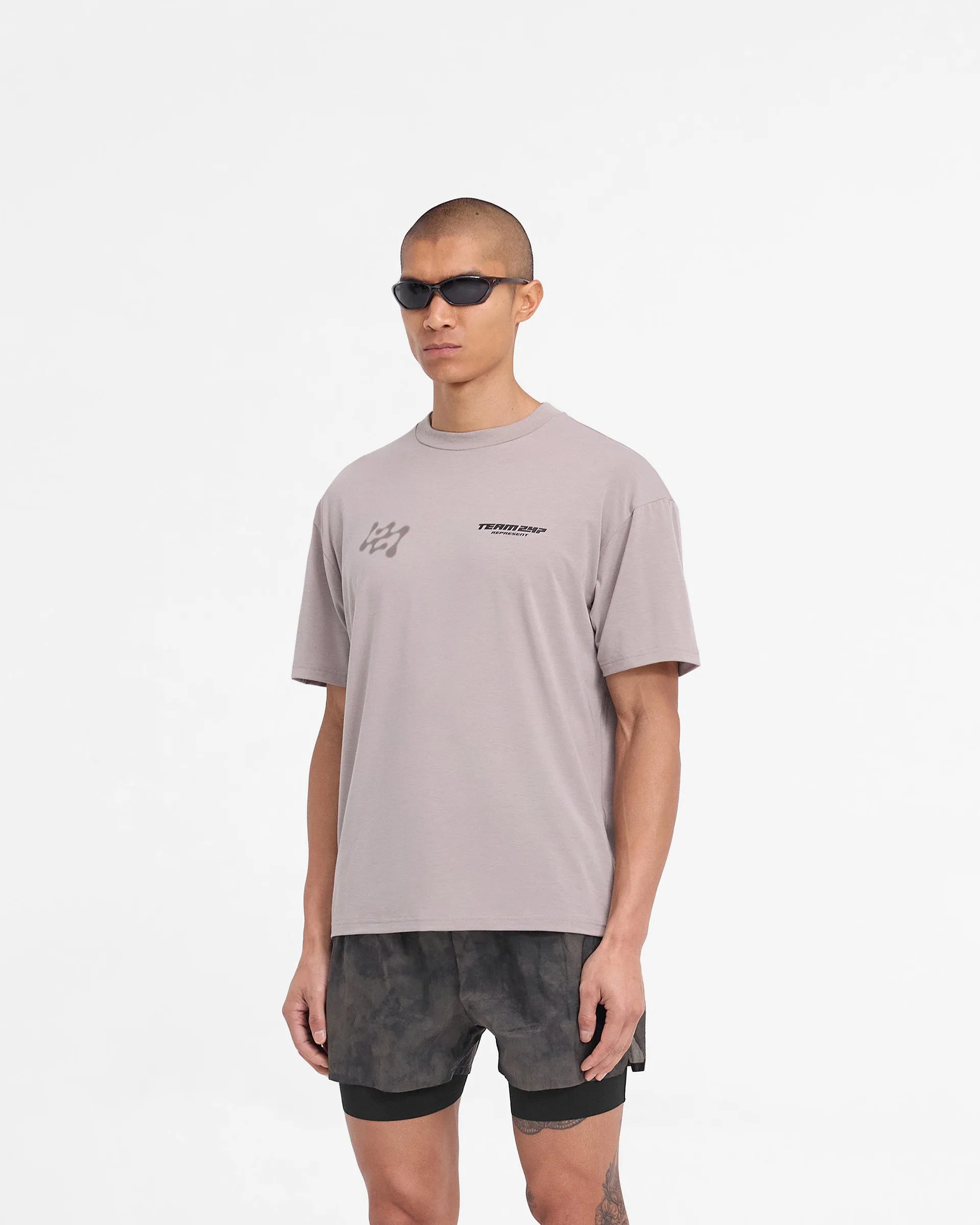Cozy Fit Design Fit for All Seasons 247 Future Terrains Oversized T-Shirt - Moonrock