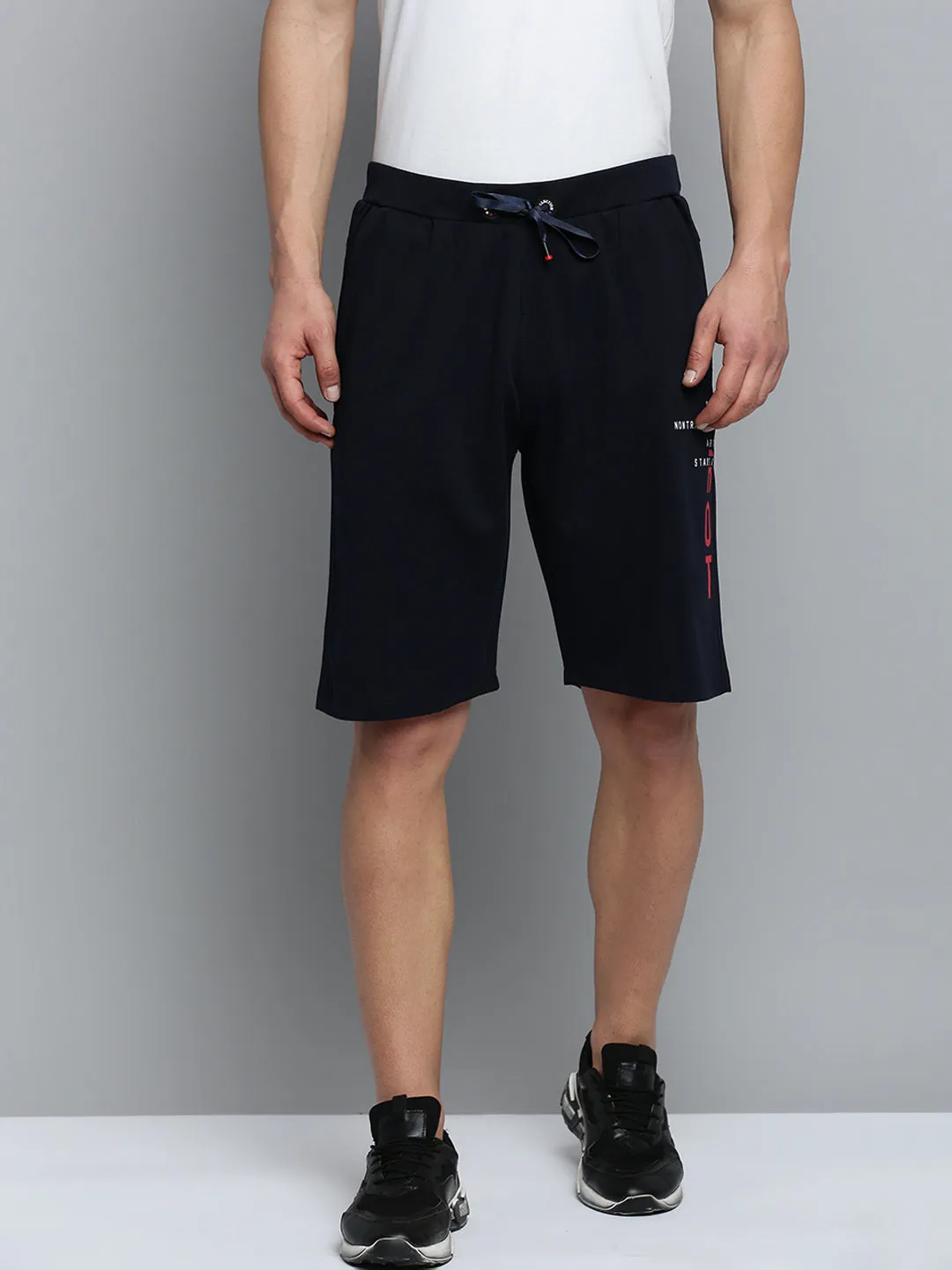 yoga clothing Men's Navy Blue Regular Fit Sports Shorts