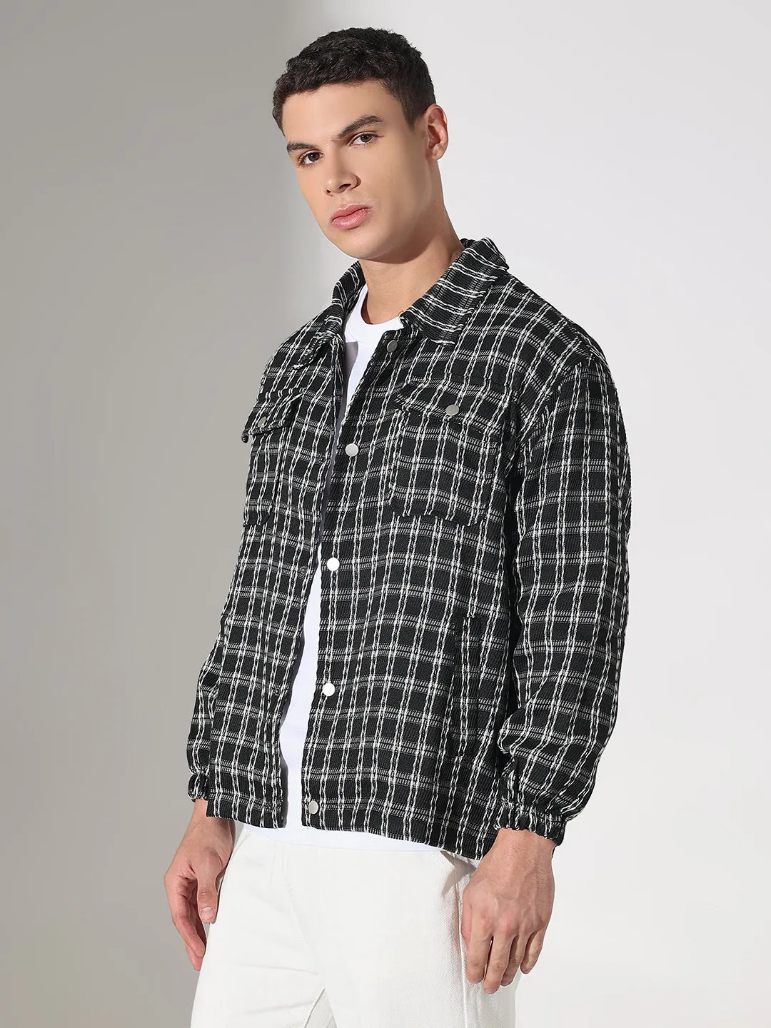 Everyday Fit Men's Checked Black Relaxed Fit Shirt