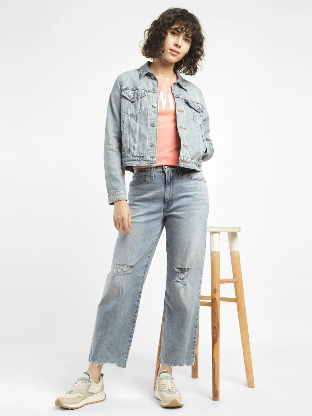 Wearable Piece Women's 94 Blue Baggy Fit High Rise Jeans