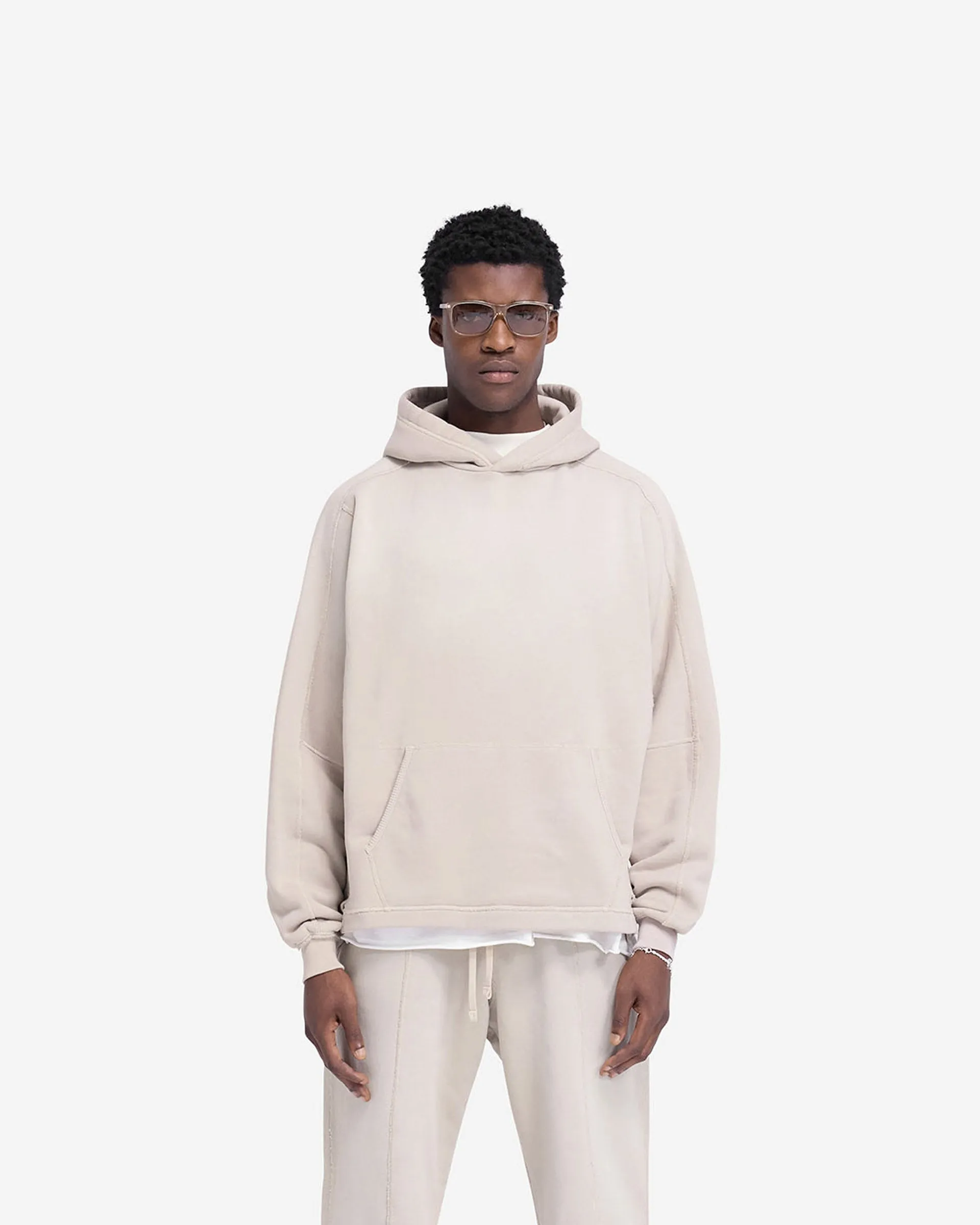 Weekend Layer Stepped Hem Hoodie - Oat