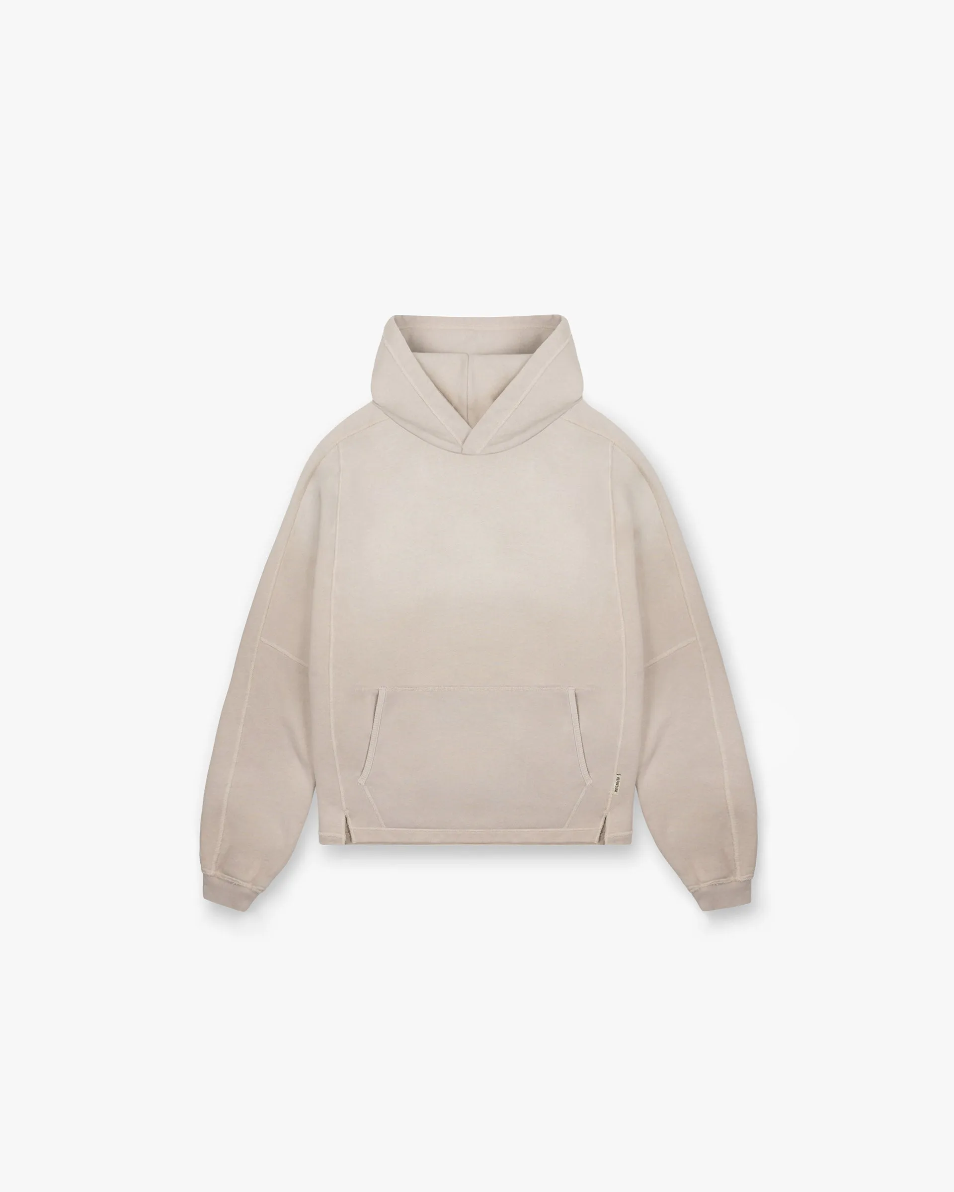 Branded Look Timeless Relaxed Stepped Hem Hoodie - Oat