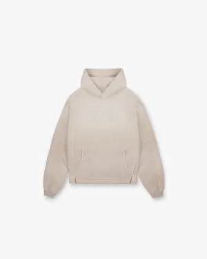 Branded Look Timeless Relaxed Stepped Hem Hoodie - Oat