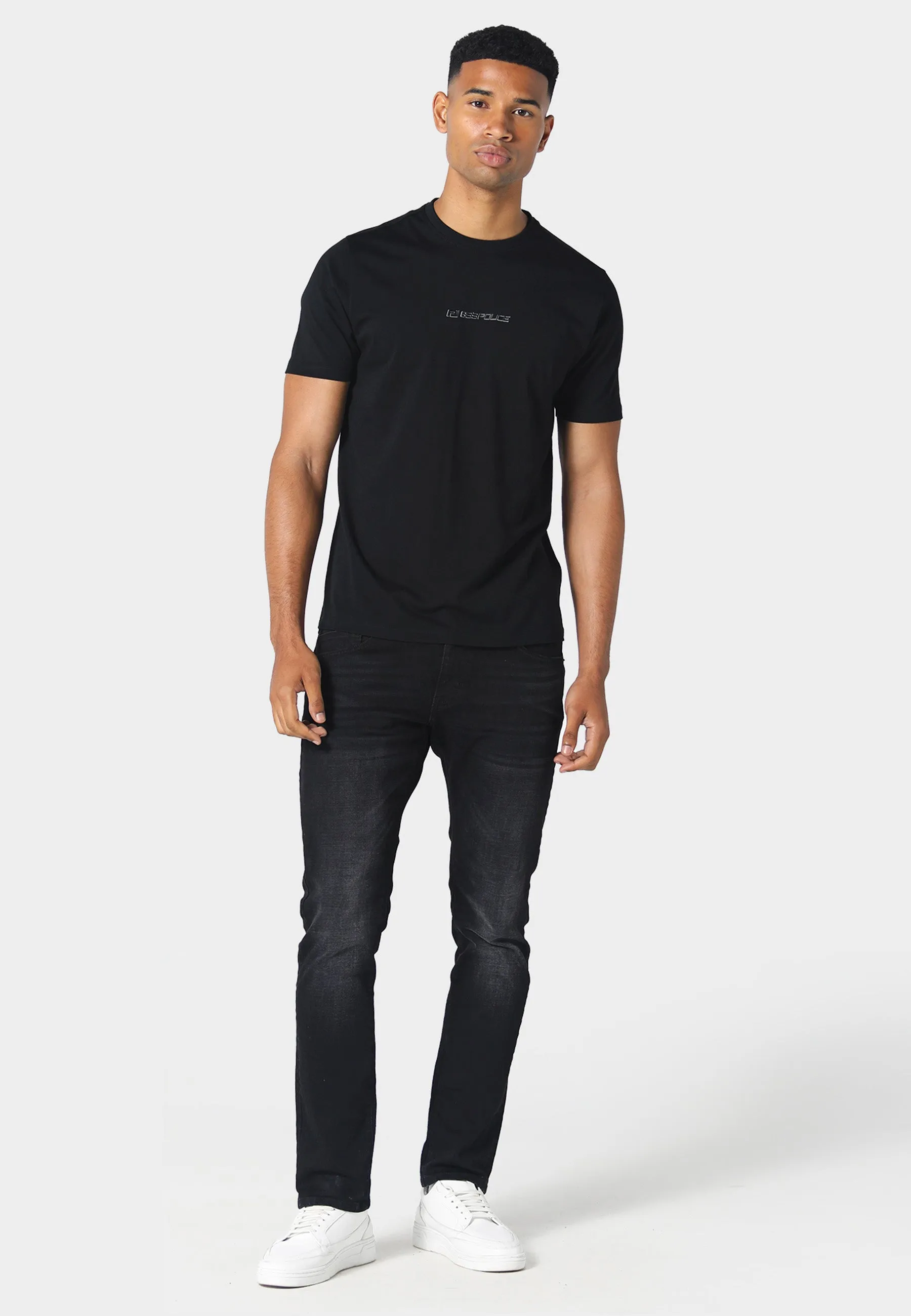 Polka Dot Pattern Comfort Stretch Stratton Black T-Shirt