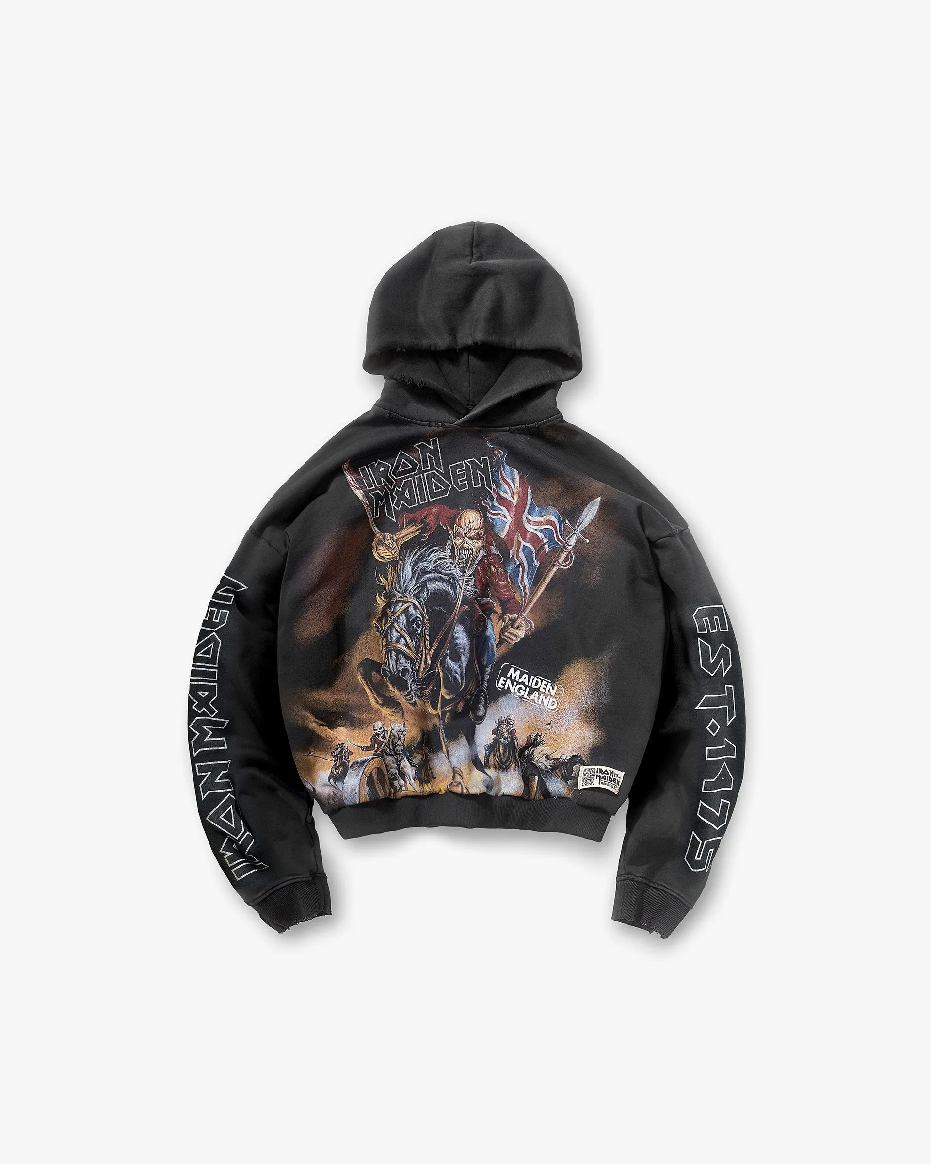 Represent X Iron Maiden Steed Hoodie - Stained Black Simple Layer