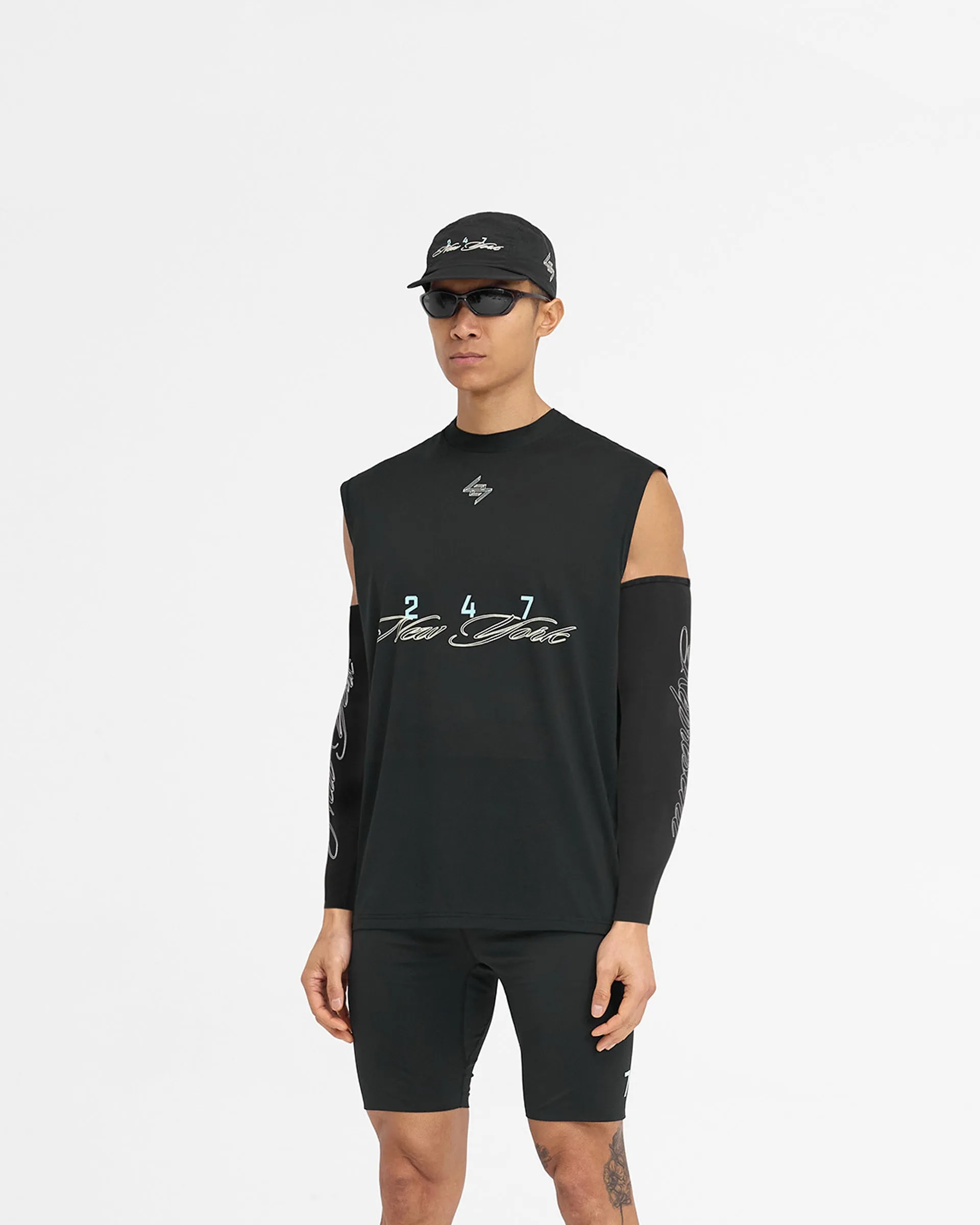 247 New York Tank - Black Cross Grain Knit