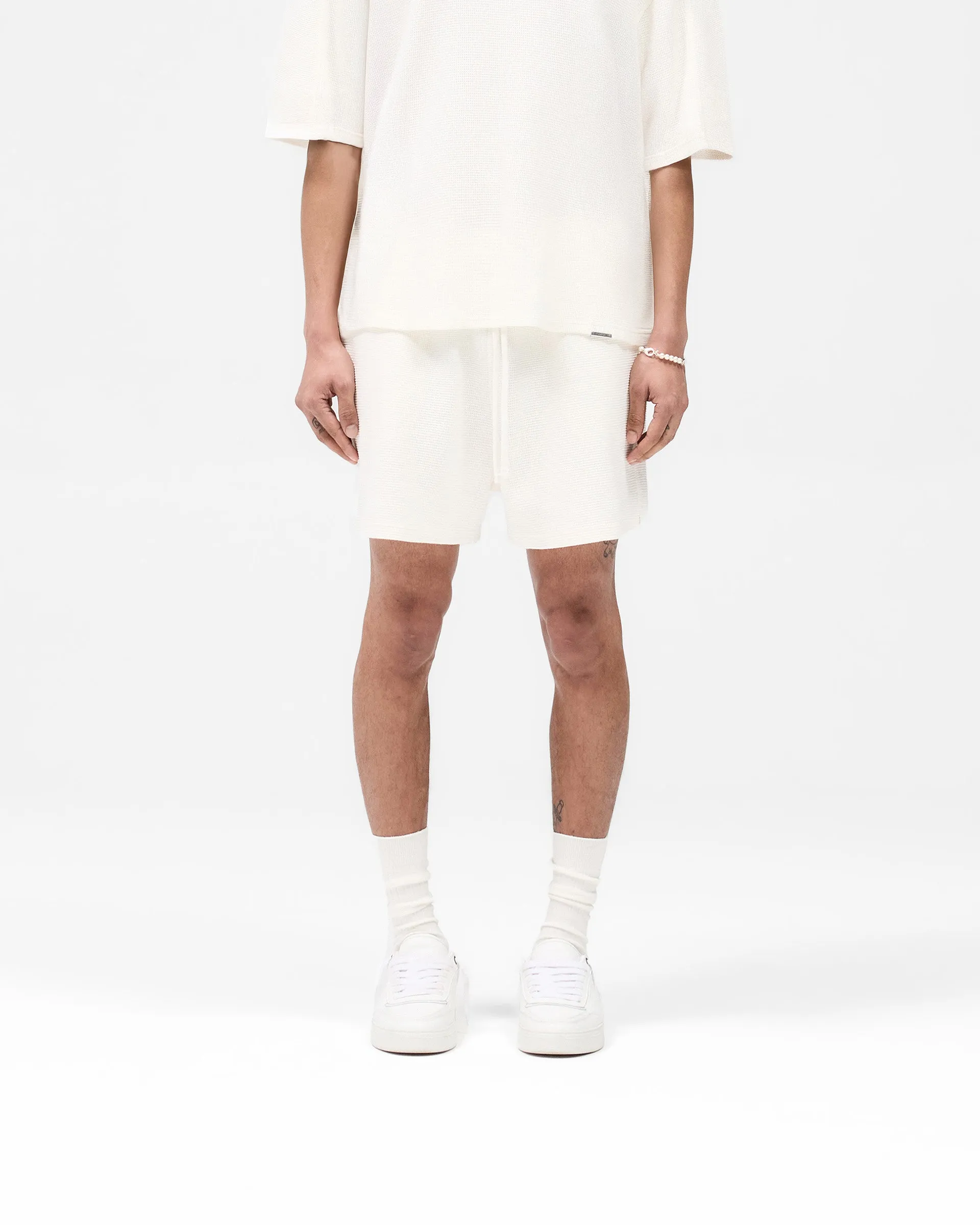 Waffle Shorts - White Versatile Layering