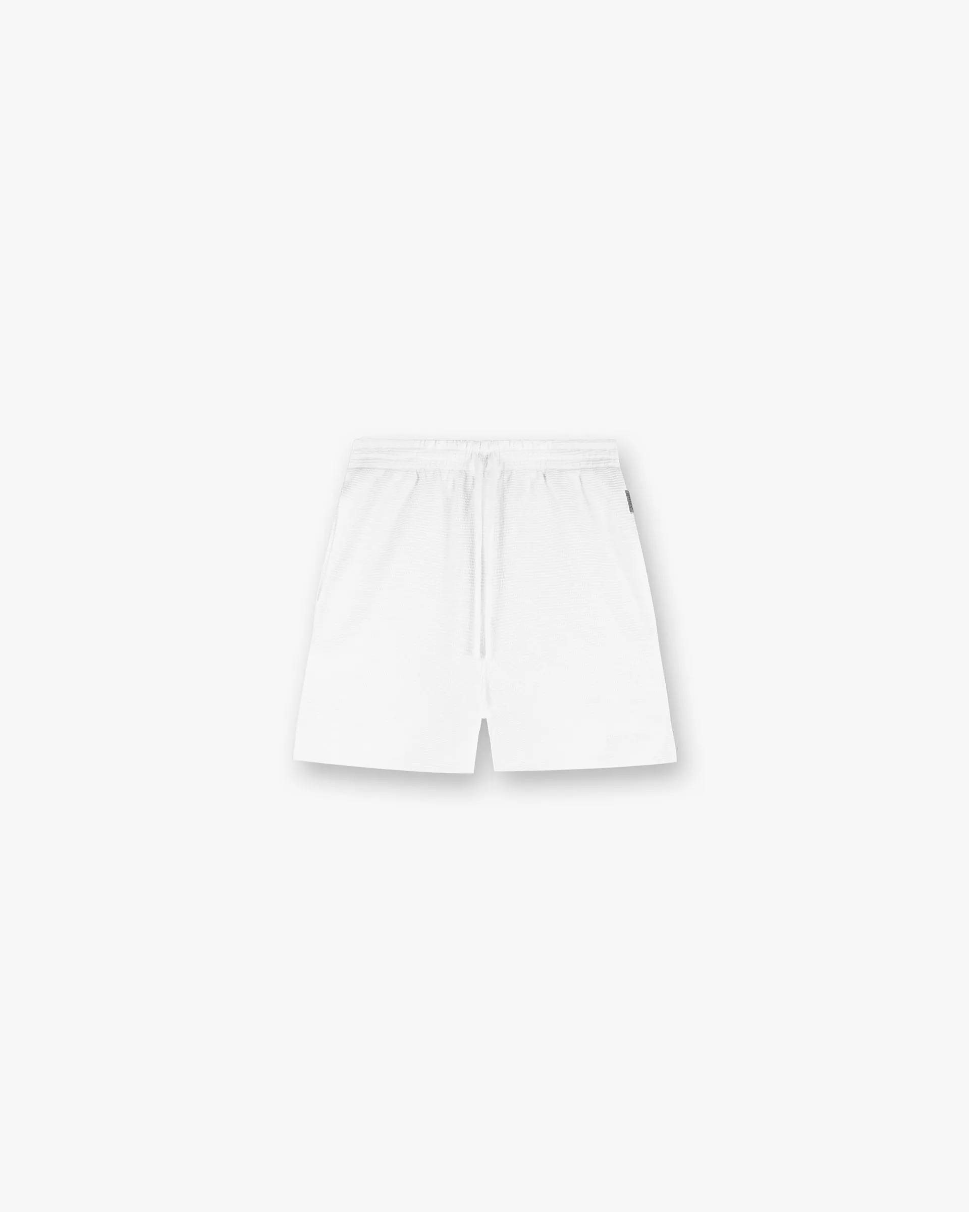 Waffle Shorts - White High Waist