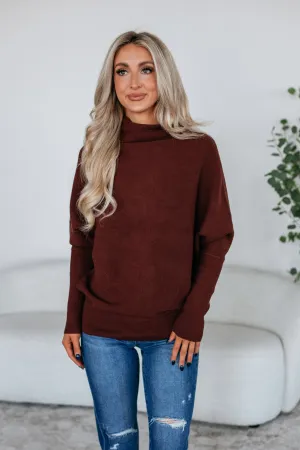 Gretchen Dolman Sweater - Mahogany Multi Panel Microfiber Inner Layer