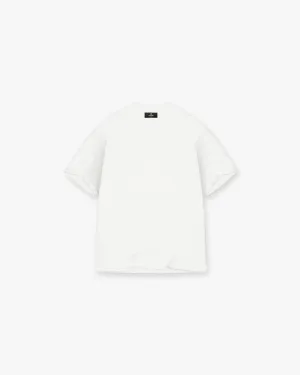Initial Oversized T-Shirt - Flat White Holiday Style Trend Soft Knit