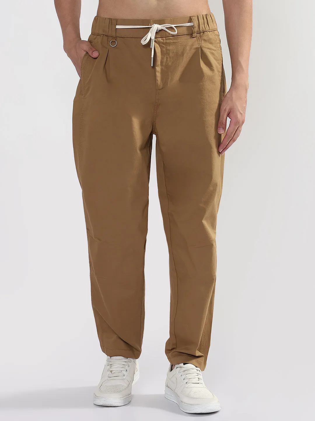 Men's Brown Relaxed Fit Trouser Athletic Fit All-Purpose Wear