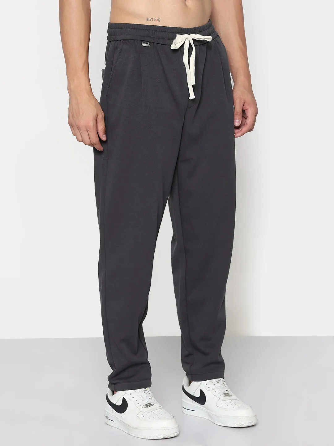 Men's Grey Relaxed Fit Trouser Comfortable Fit Look