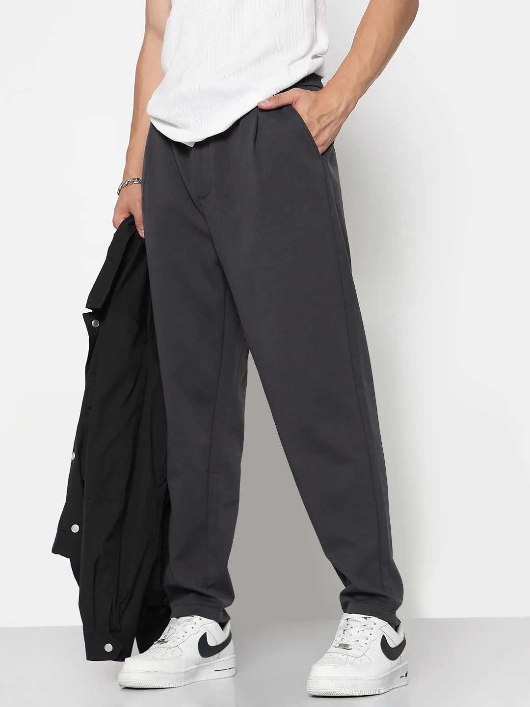 Comfy All-Day Men's Grey Relaxed Fit Trouser