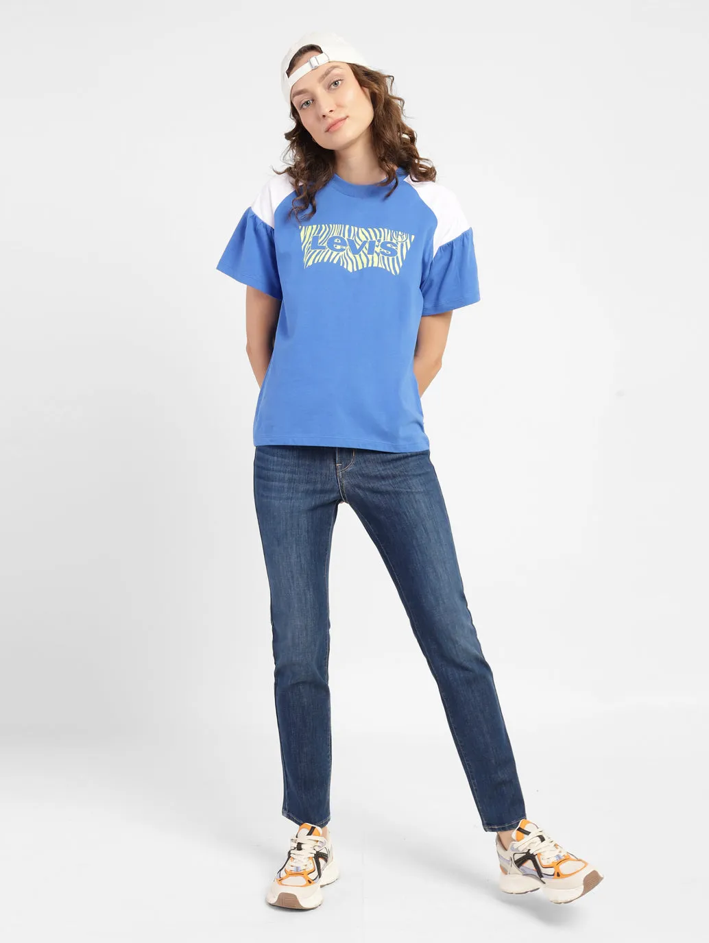 Relaxed Style Neutral Women's 312 Blue Straight Fit Mid Rise Jeans