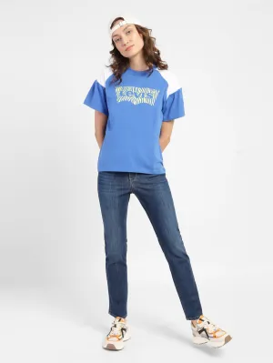 Women's 312 Blue Straight Fit Mid Rise Jeans Modern Minimalist Fashion Lover Lockstitch Construction