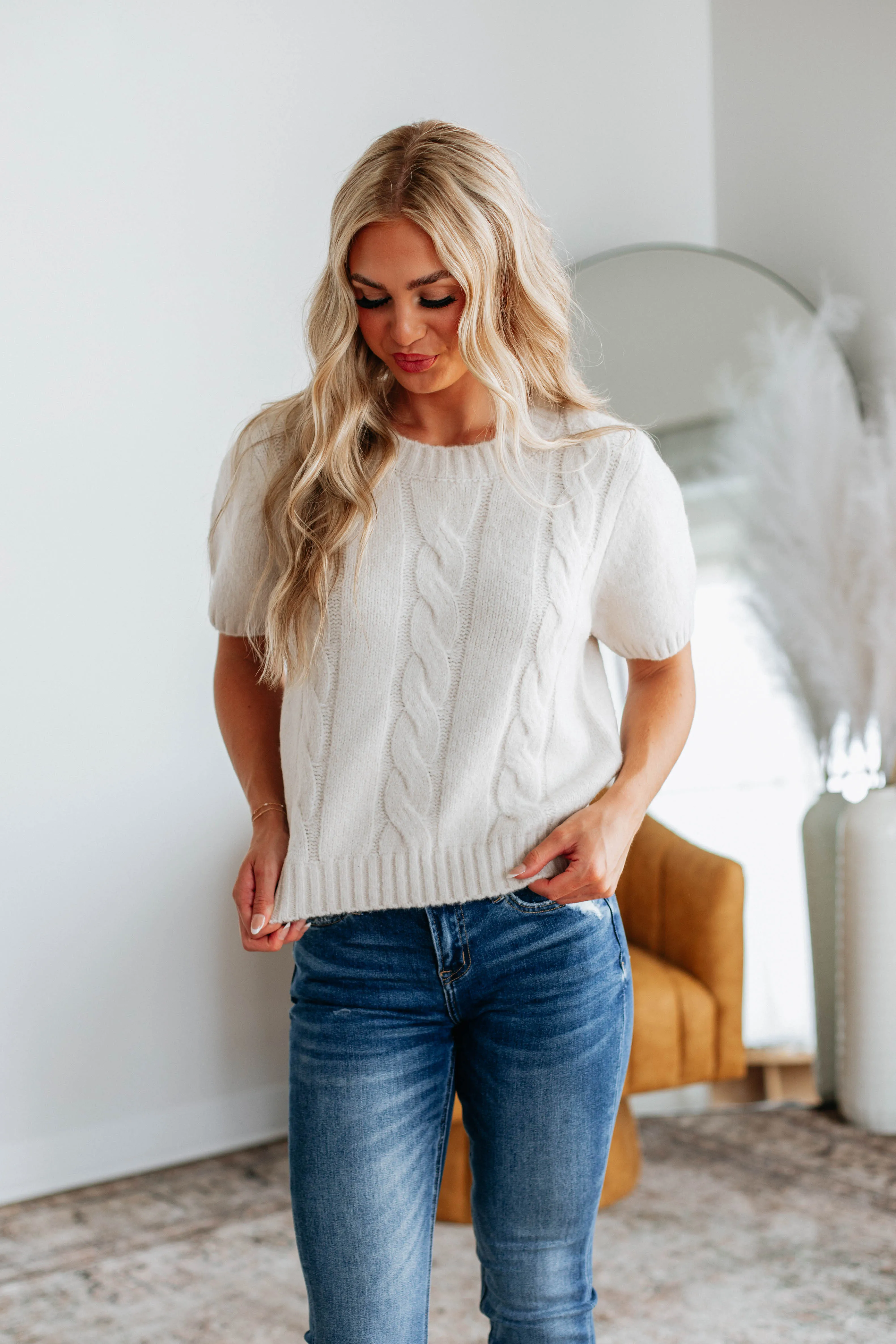 Sutton Sweater Top Relaxed Cut Seamless construction