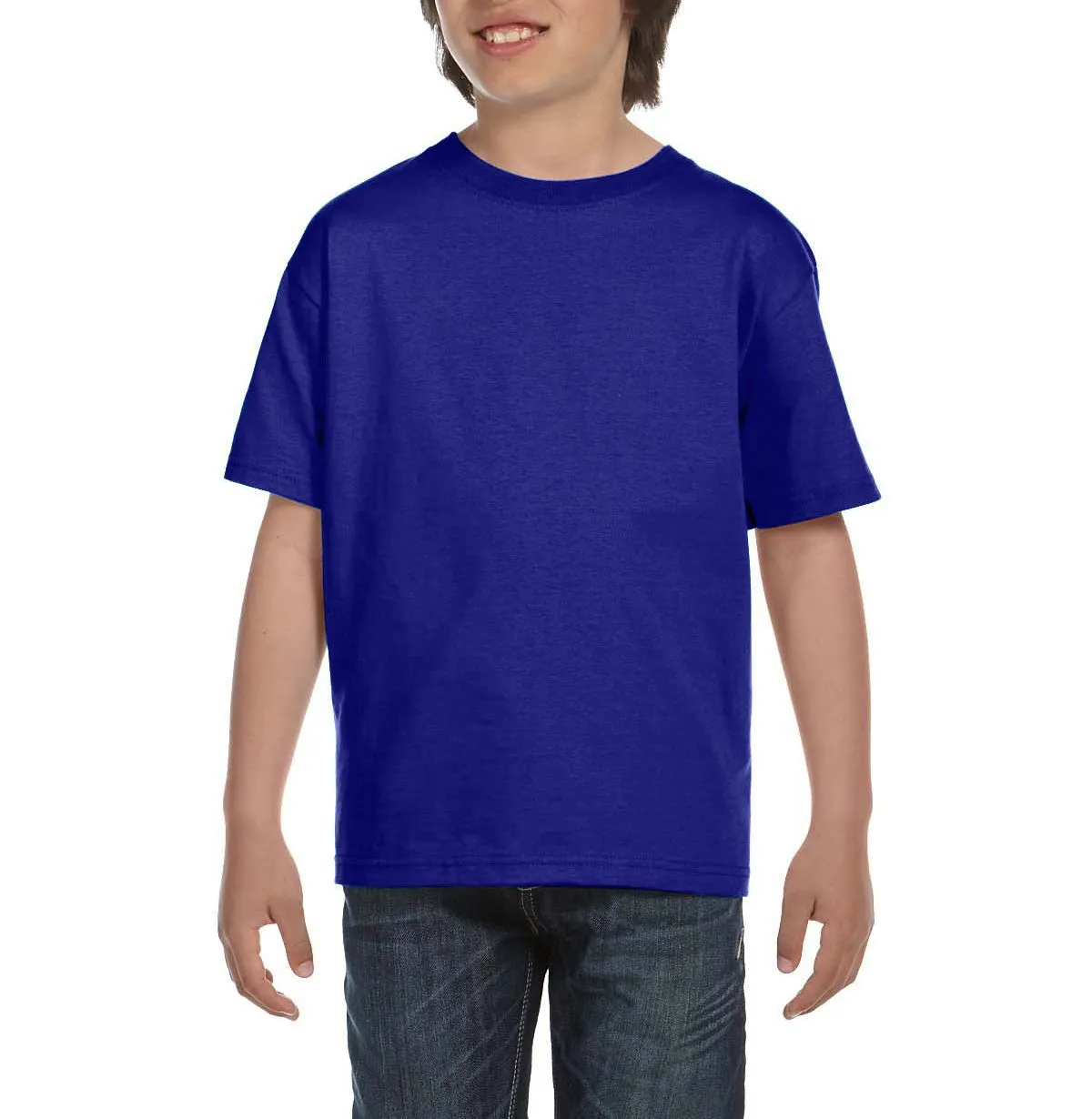 JustBlanks Youth Short Sleeve Crew Neck T-Shirt with Taped Neck and Shoulders Sleek Performance Fit