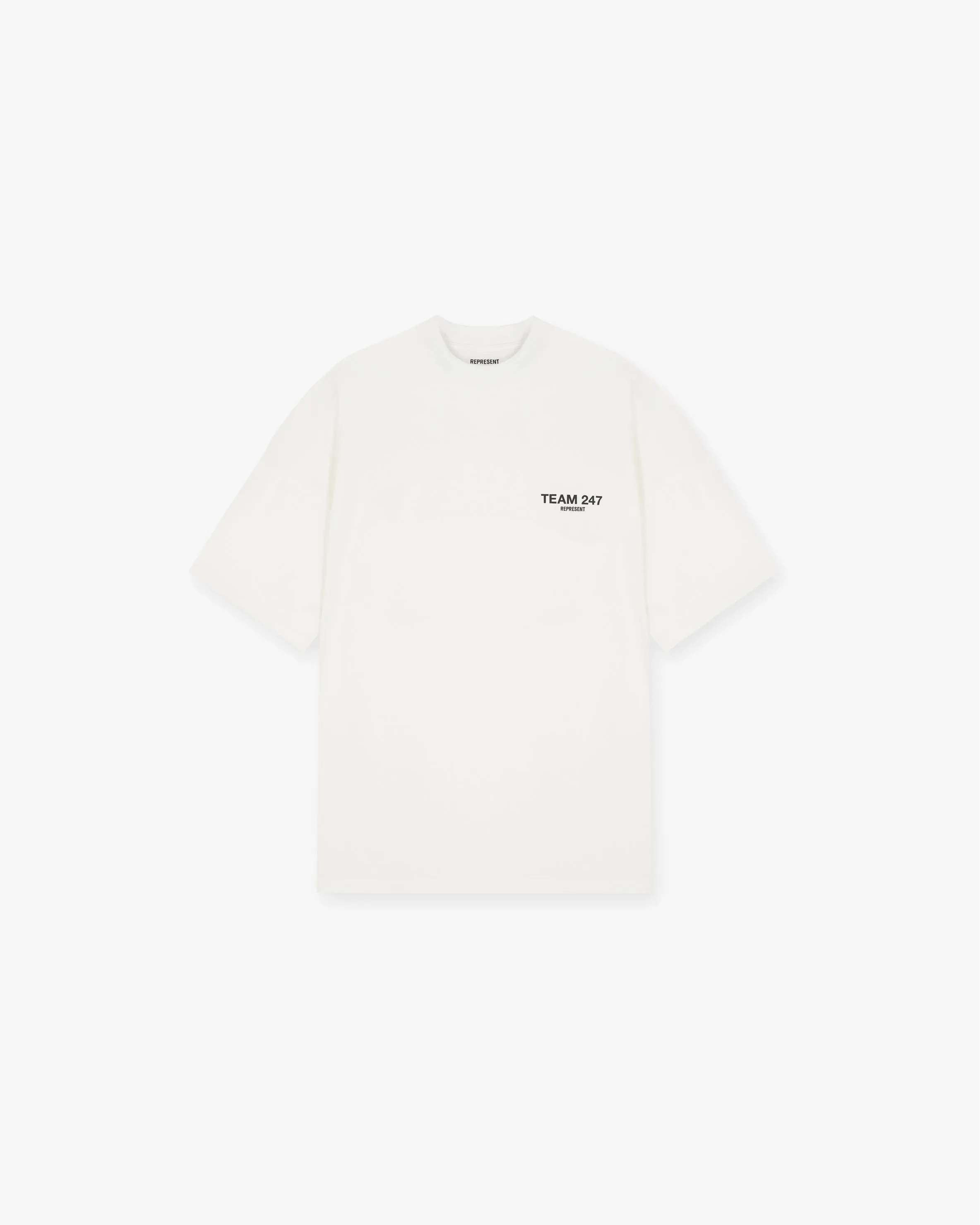 Team 247 Oversized T-Shirt - Flat White Stone Wash Process Minimal Fashion