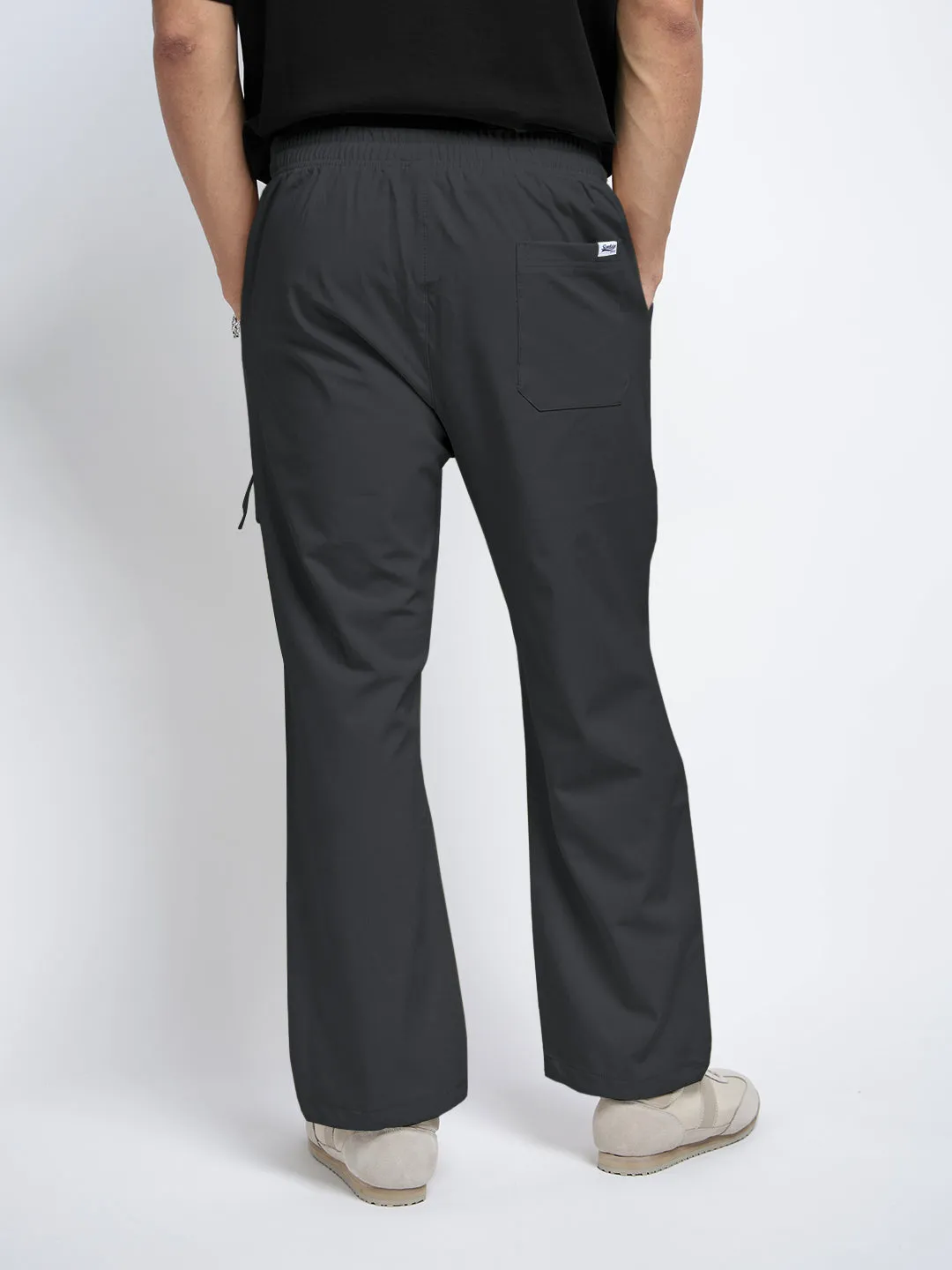 Tough Materials Men's Grey Relaxed Fit Cargo Trousers