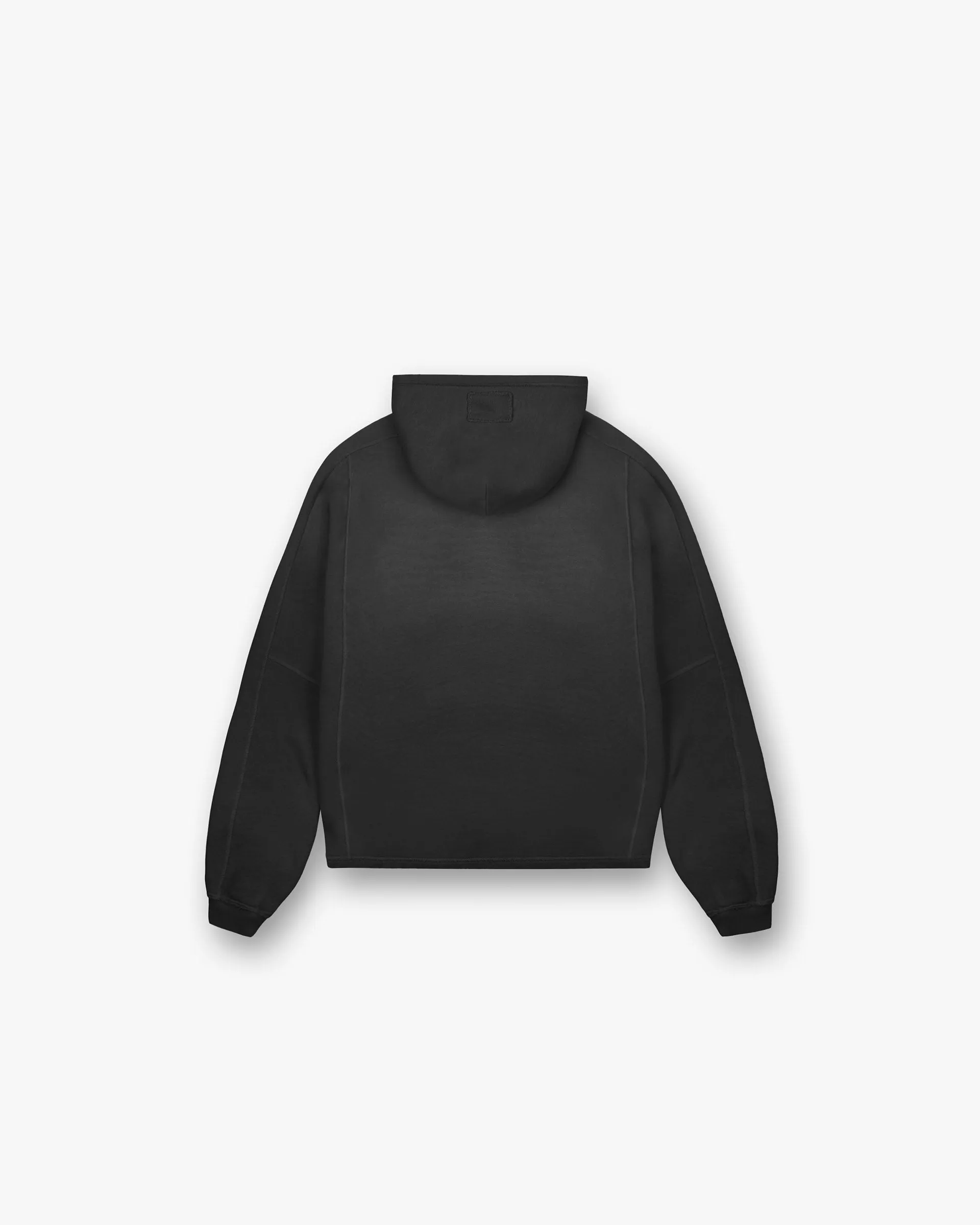 product patch uniqueness Stepped Hem Hoodie - Stained Black