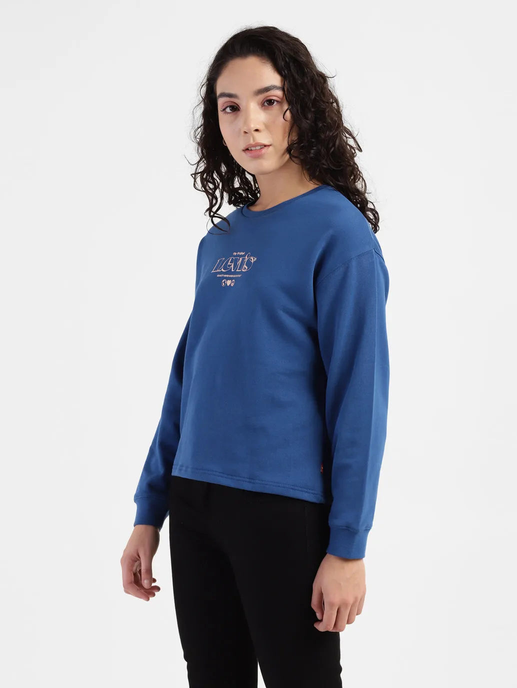 Street Staple Women's Brand Logo Round Neck Sweatshirt