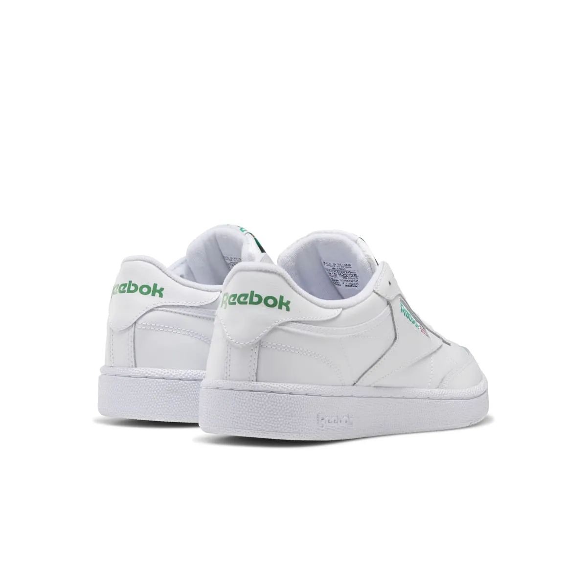REEBOK AR0456 (100000155) CLUB C 85 MN'S (Medium) White/Green Leather Lifestyle Shoes Busy Path Dry Base