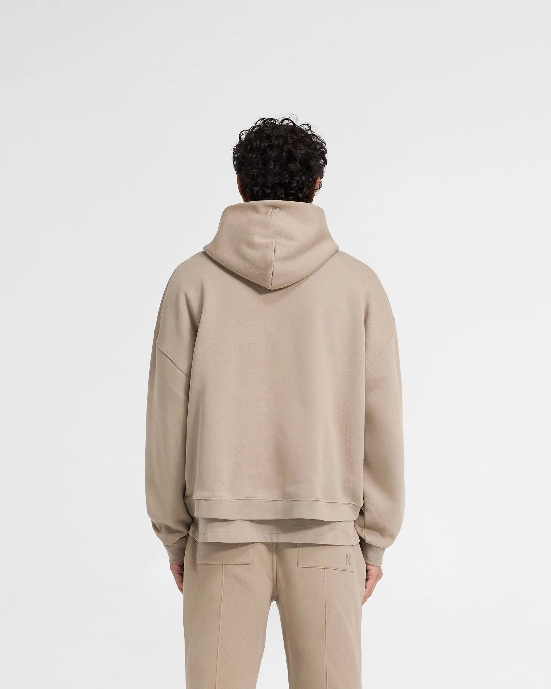 Initial Boxy Hoodie - Dune right for outdoor activities