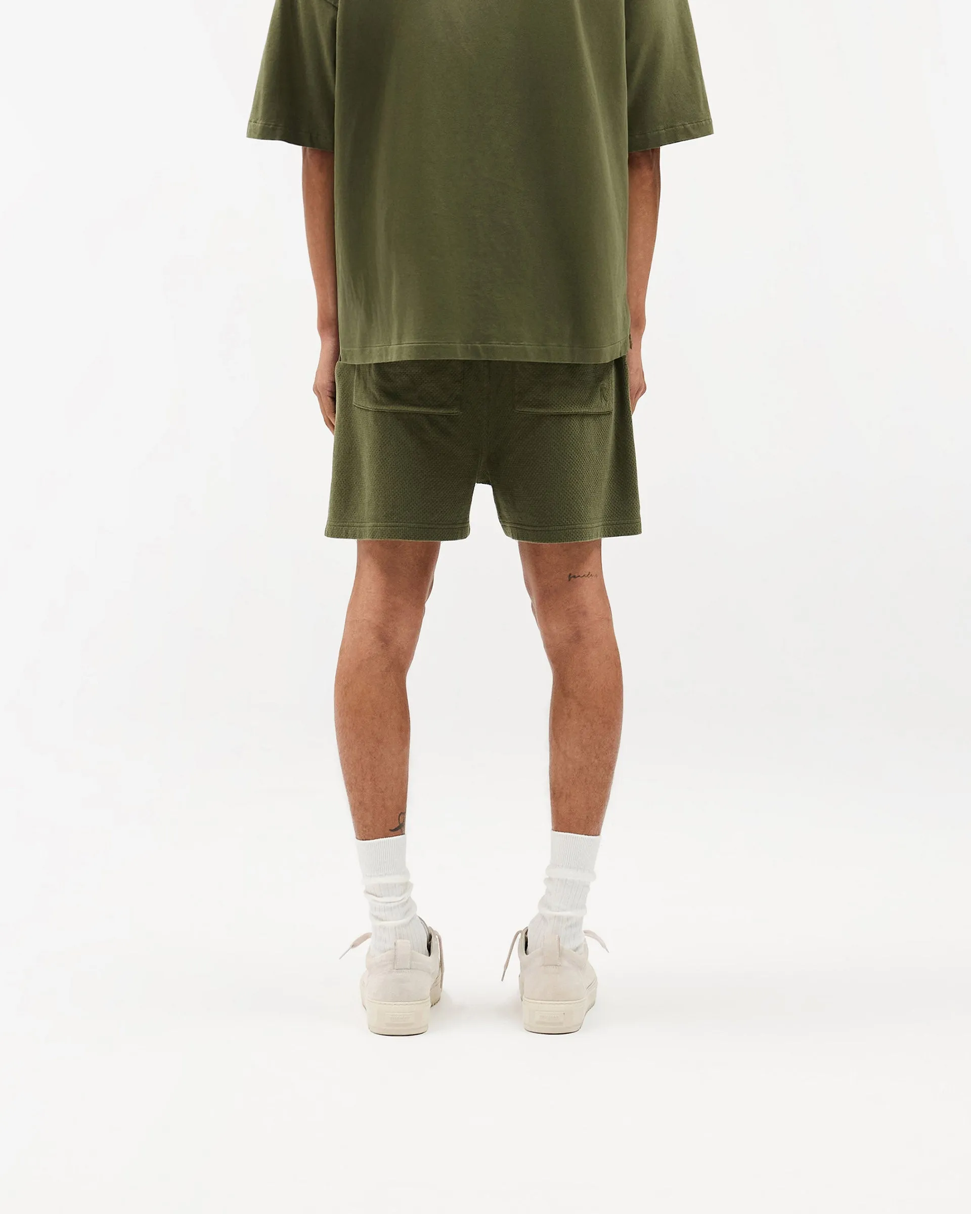 Initial Mesh Shorts - Army Green Light Wear