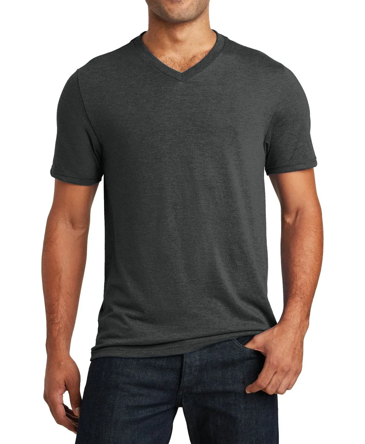 Casual Flex Wear Ethically Sourced Material JustBlanks Men's Tri-Blend V-Neck Short Sleeve Tee