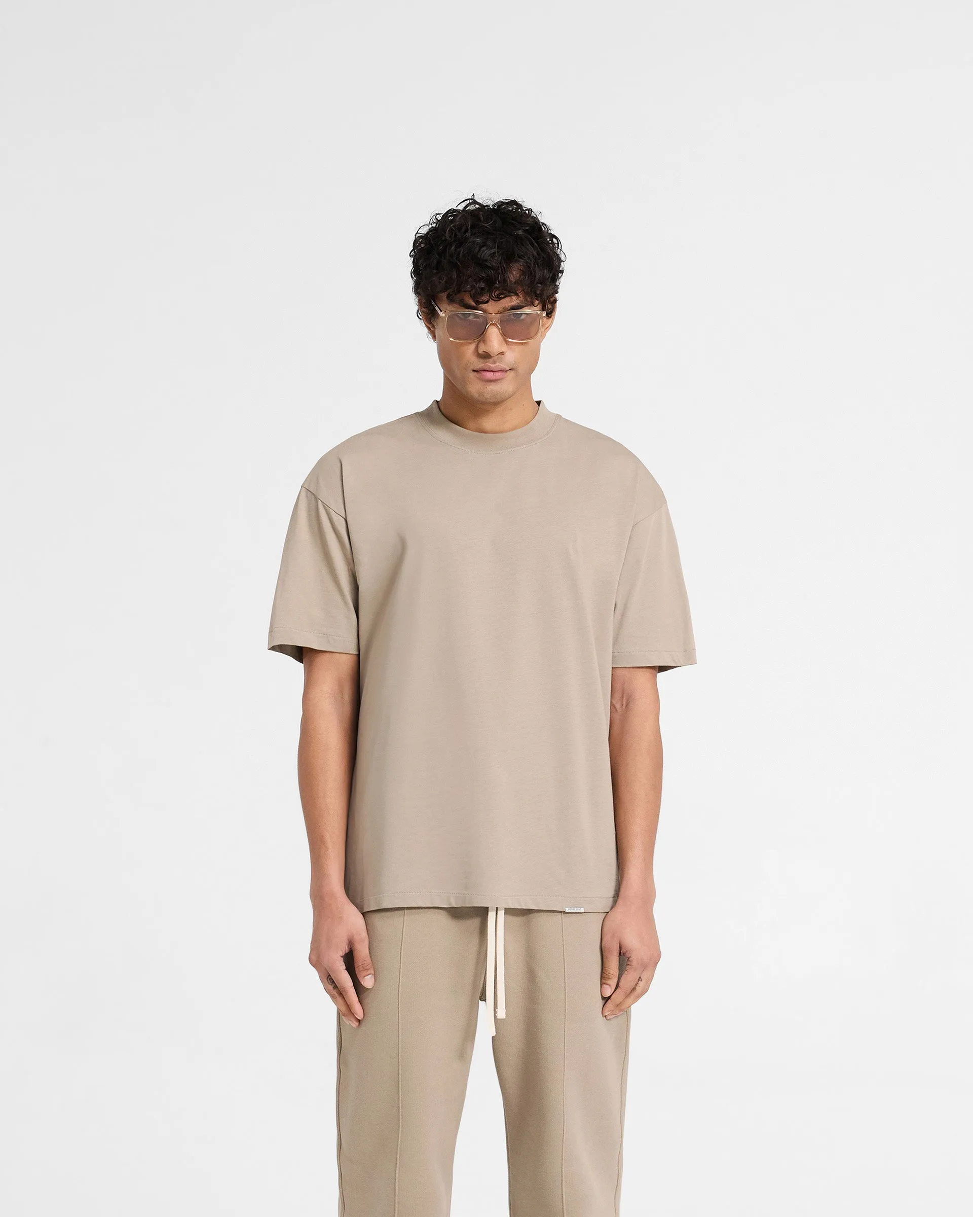 Initial Oversized T-Shirt - Dune Soft Touch Texture QuickDry Material