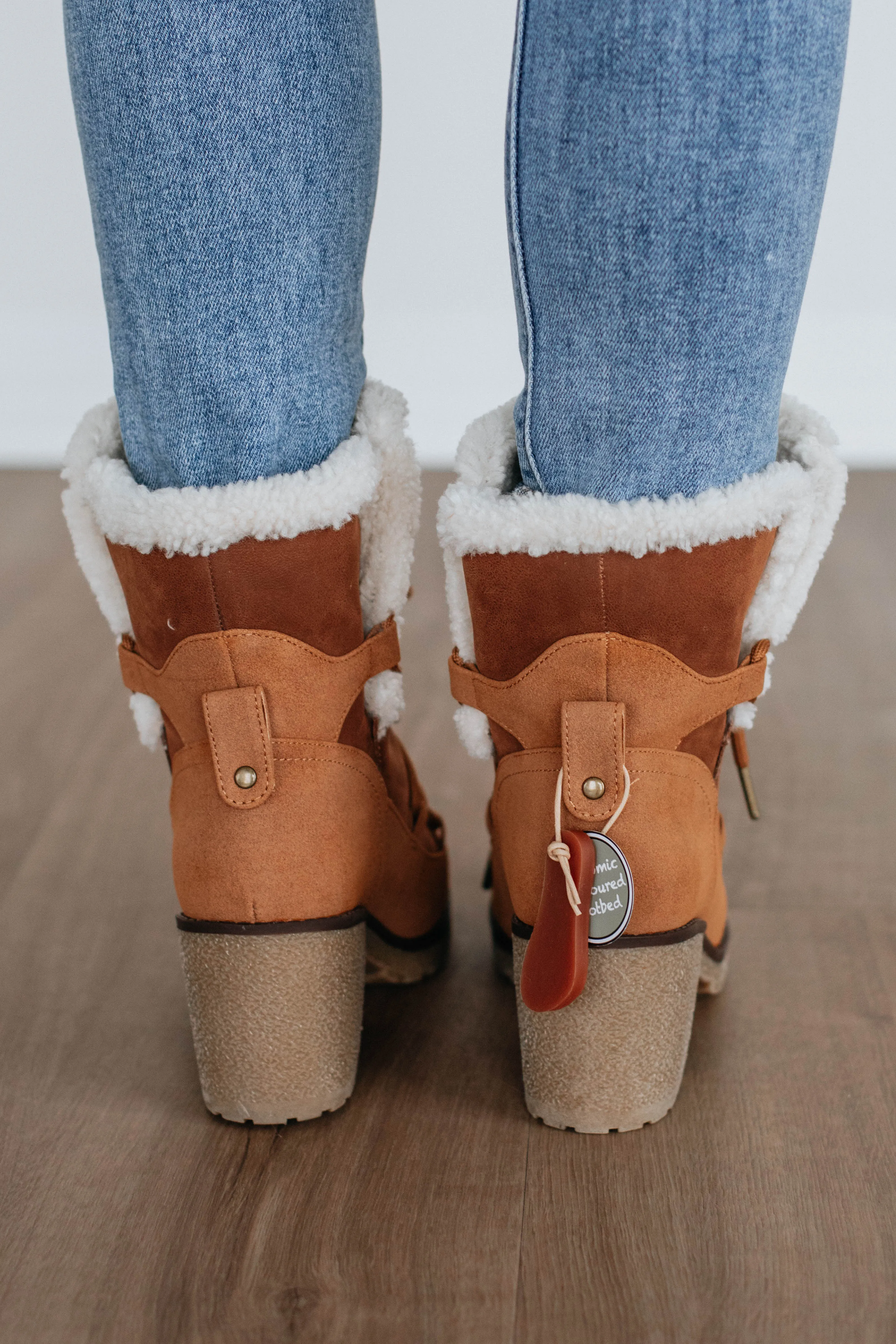 Embracing The Chill Boots - Cognac Matte Edge Foot Support