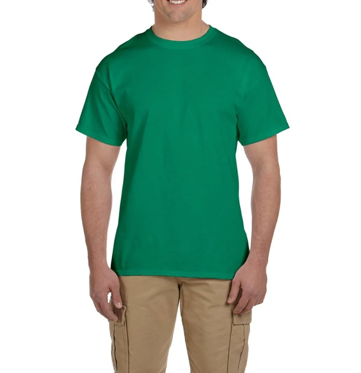 Breathable Mesh Panels JustBlanks Men's Short Sleeve Crew Neck Performance Cotton T-Shirt