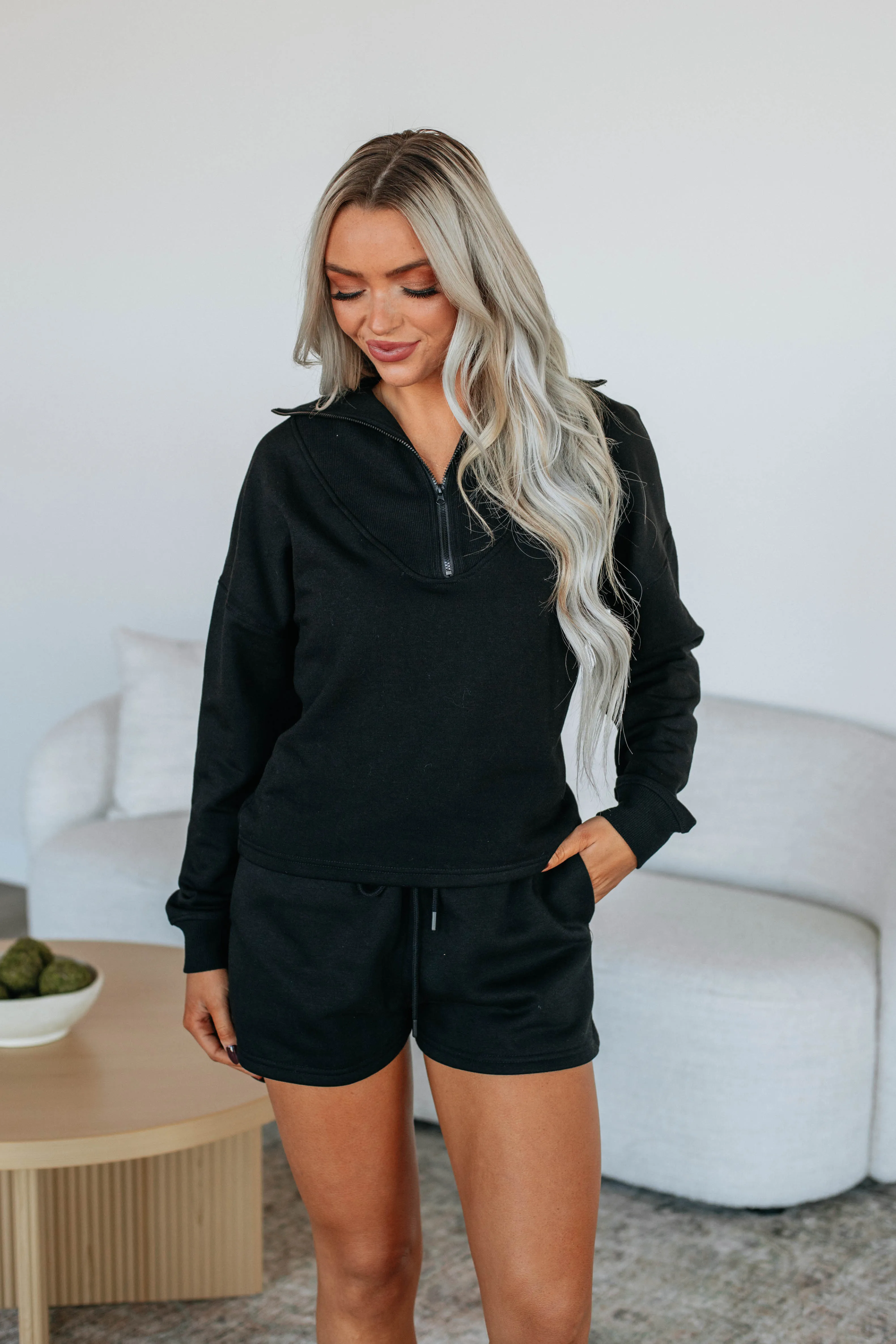 Tova Half-Zip Pullover - Black Holiday Wear