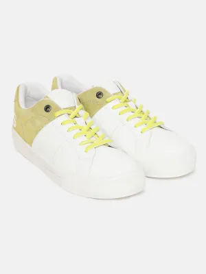 Posture Aligning Footbed Men's White And Yellow Colorblock Shoes