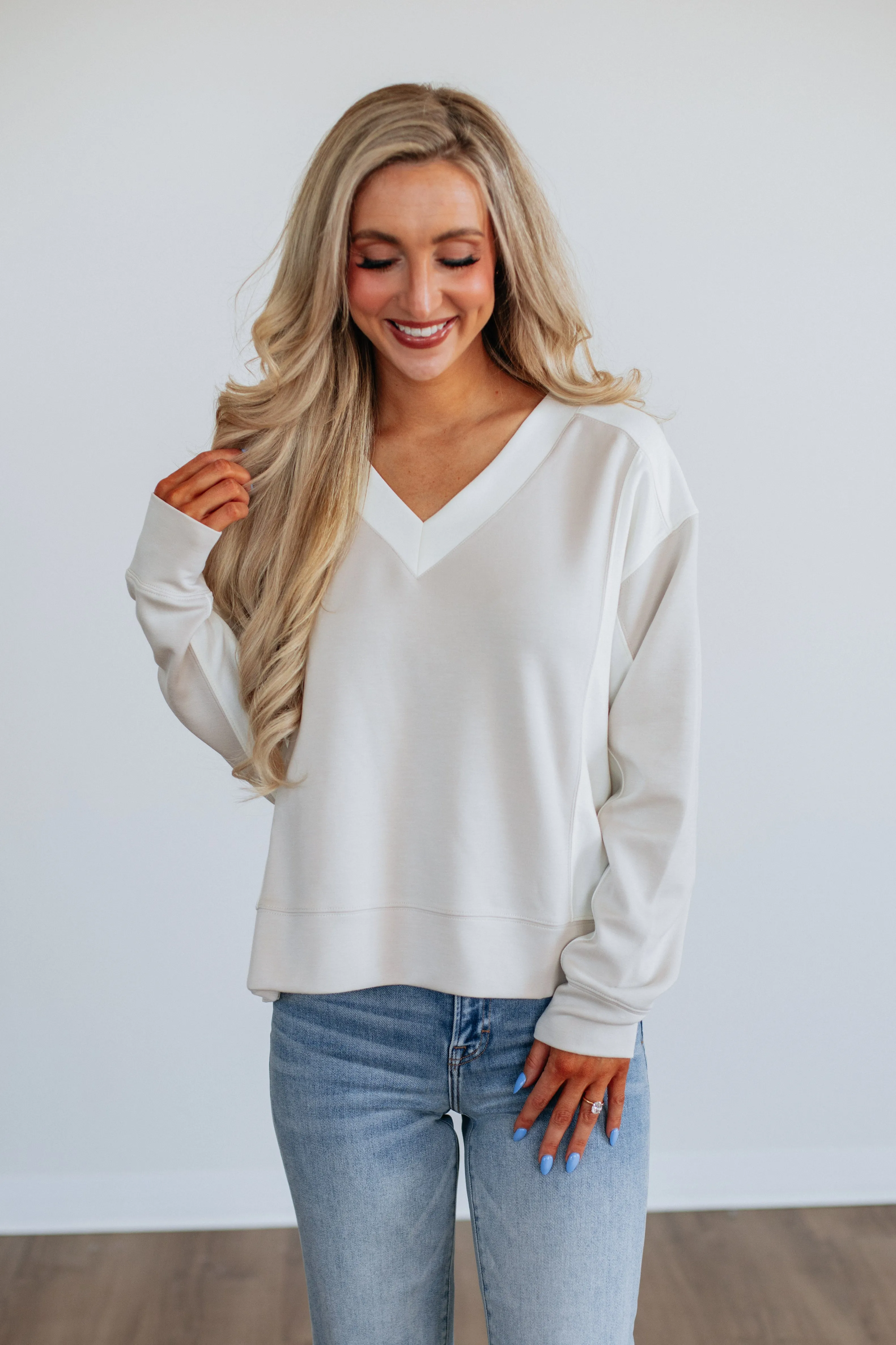 Smart Casual Earth Tones Trayce Colorblock Pullover