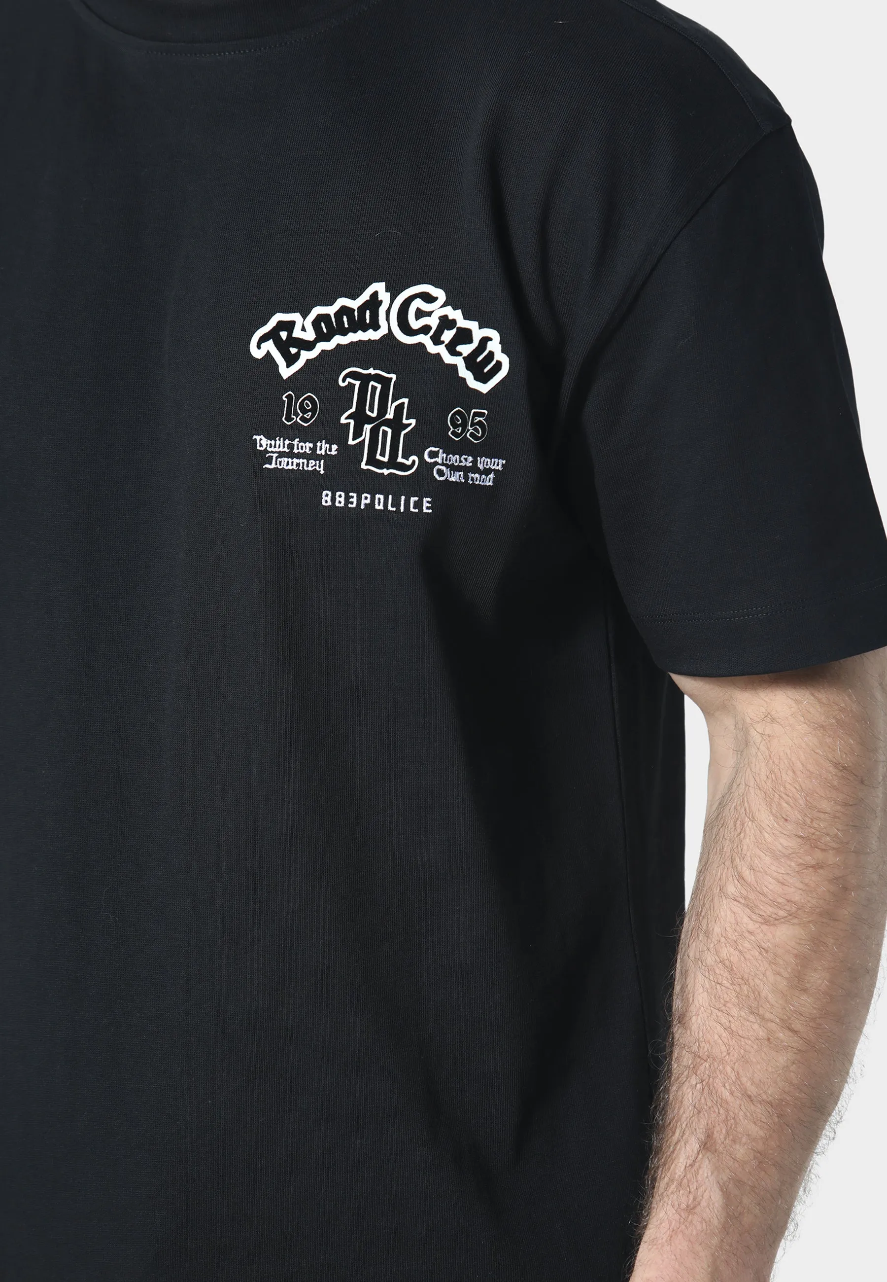 Stretchable Armholes Stylish Wearable Edmonson Black T-Shirt