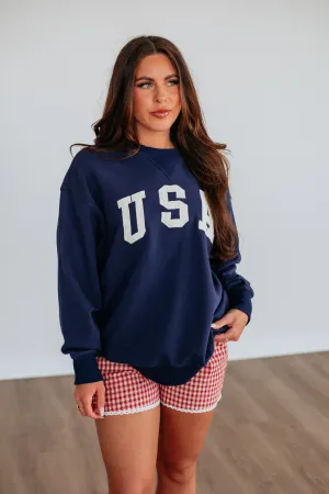 Anti Pilling Lounge Comfort USA Pullover - Navy