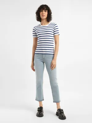 Casual Solution Women's 724 Blue Straight Fit High Rise Jeans