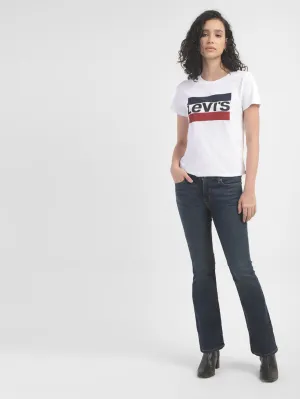 Tapered Leg Profile Women's 715 Blue Flared Fit Mid Rise Jeans