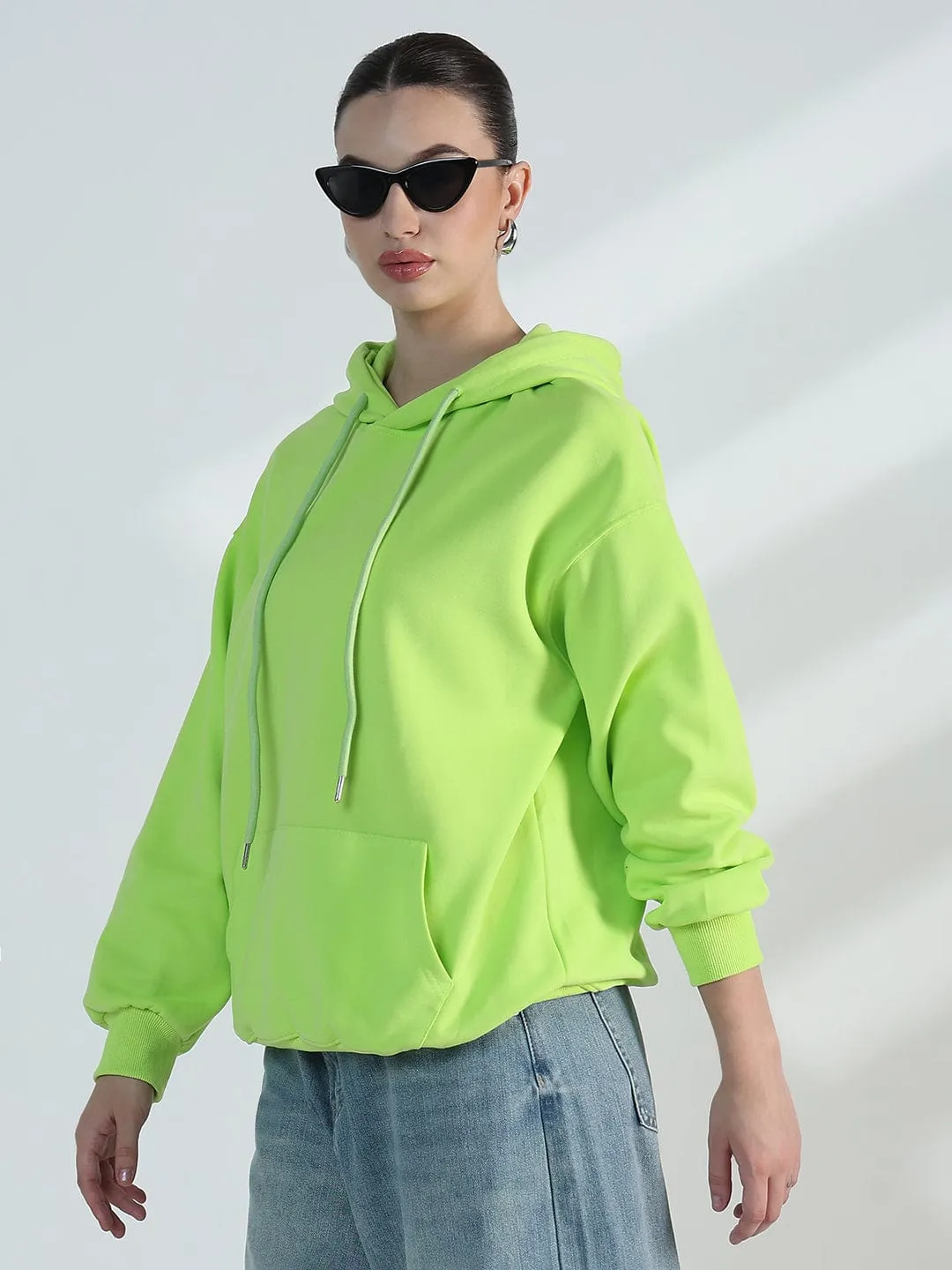 Women's Lime Green Oversized Hoodie Functional Features