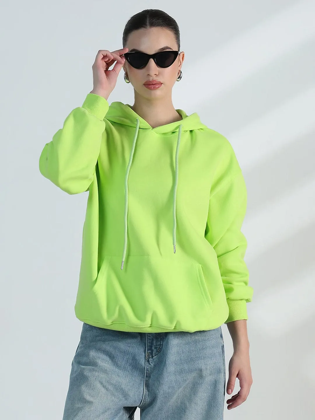 Lightweight Comfort Versatile Jacket Women's Lime Green Oversized Hoodie