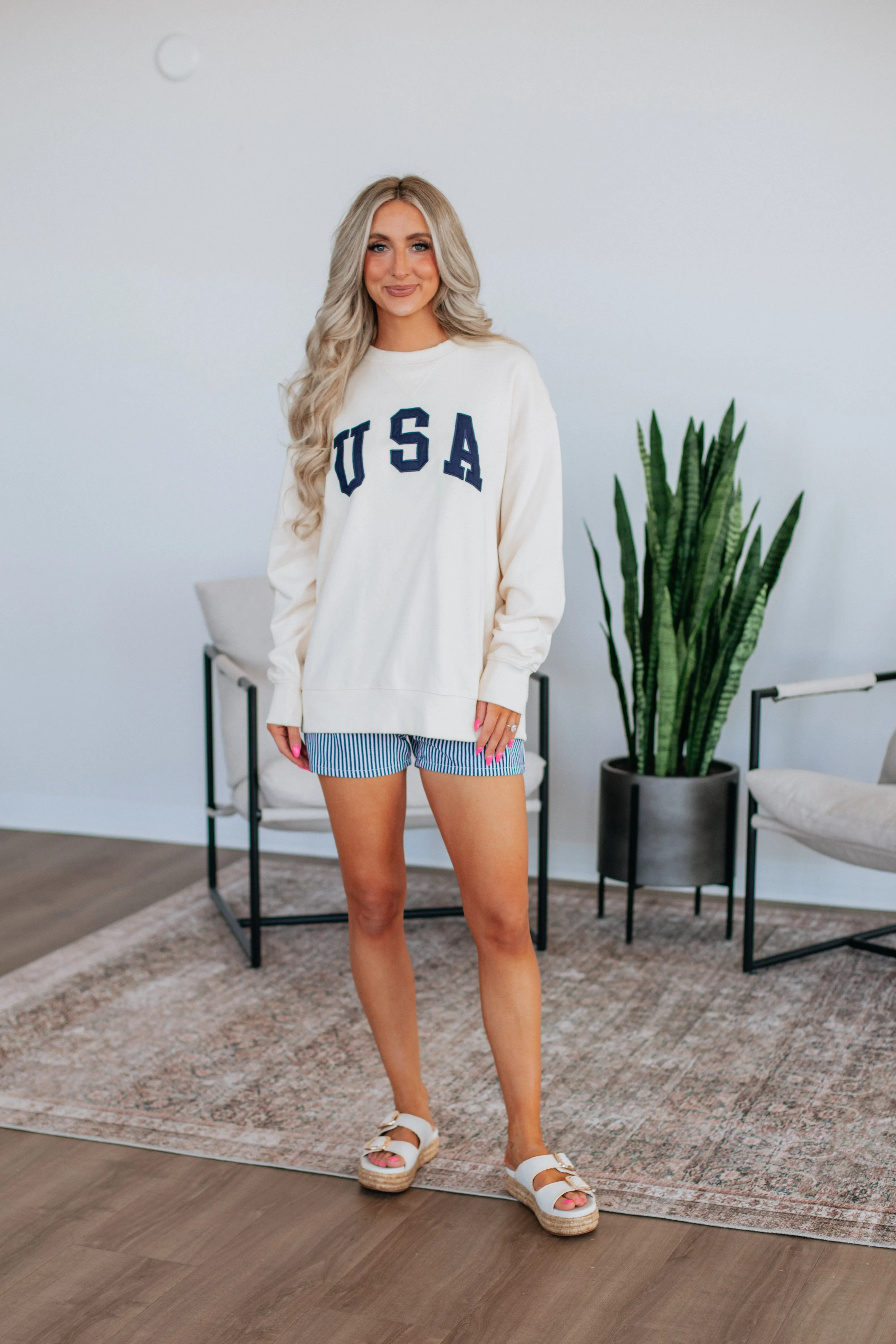 USA Pullover - Cream Trendy Comfort absorbent