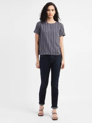 Women's 724 Blue Straight Fit High Rise Jeans Smart Fit